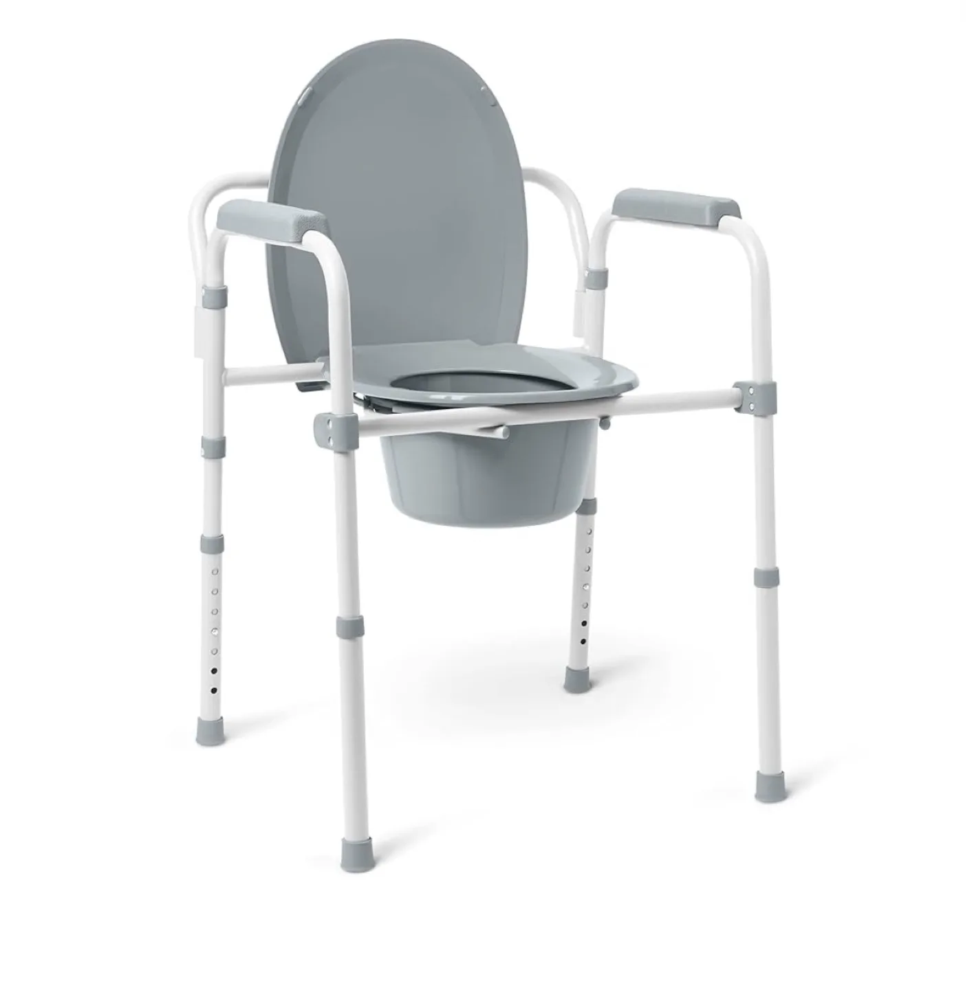 Grey Folding Commode Chair thumbnail