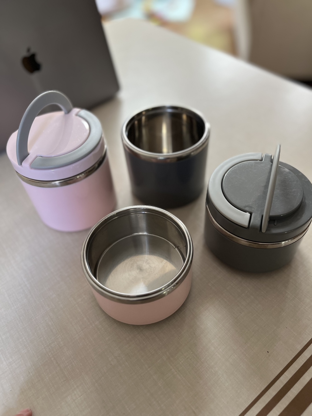 Pink & Grey Stackable Lunch Containers - photo 5