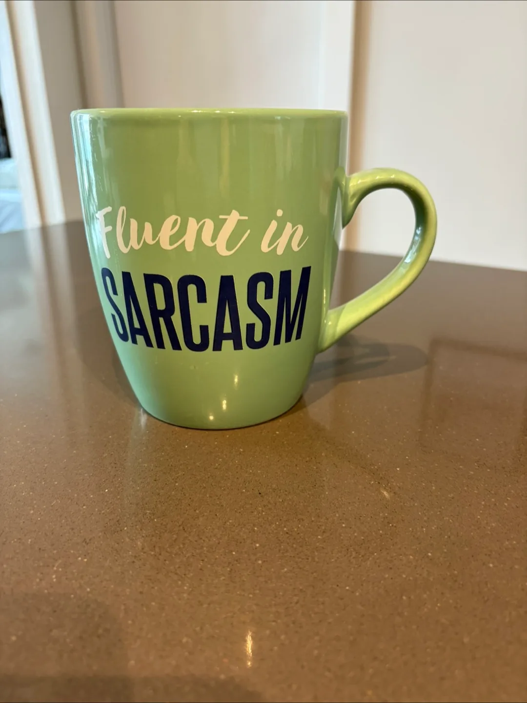 NEW - Fun Green 'Fluent in Sarcasm' Mug thumbnail