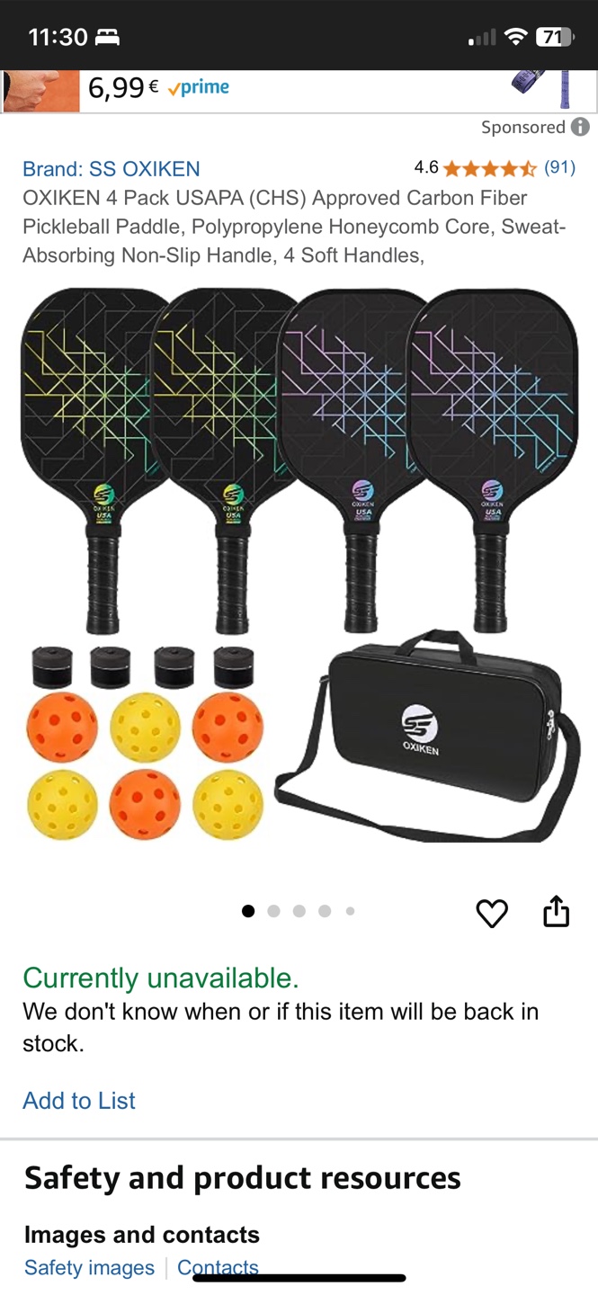 OIXIKEN 2 Paddle Pickleball Set w/ Balls & Bag - photo 5