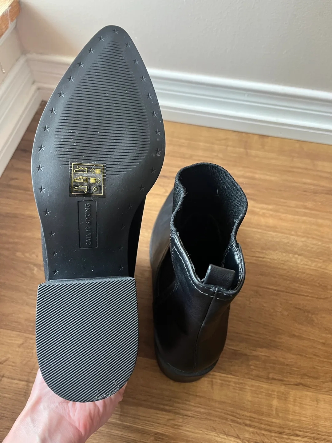 Black Vegan Leather Boots - Size 9 (New) image indicator(4)