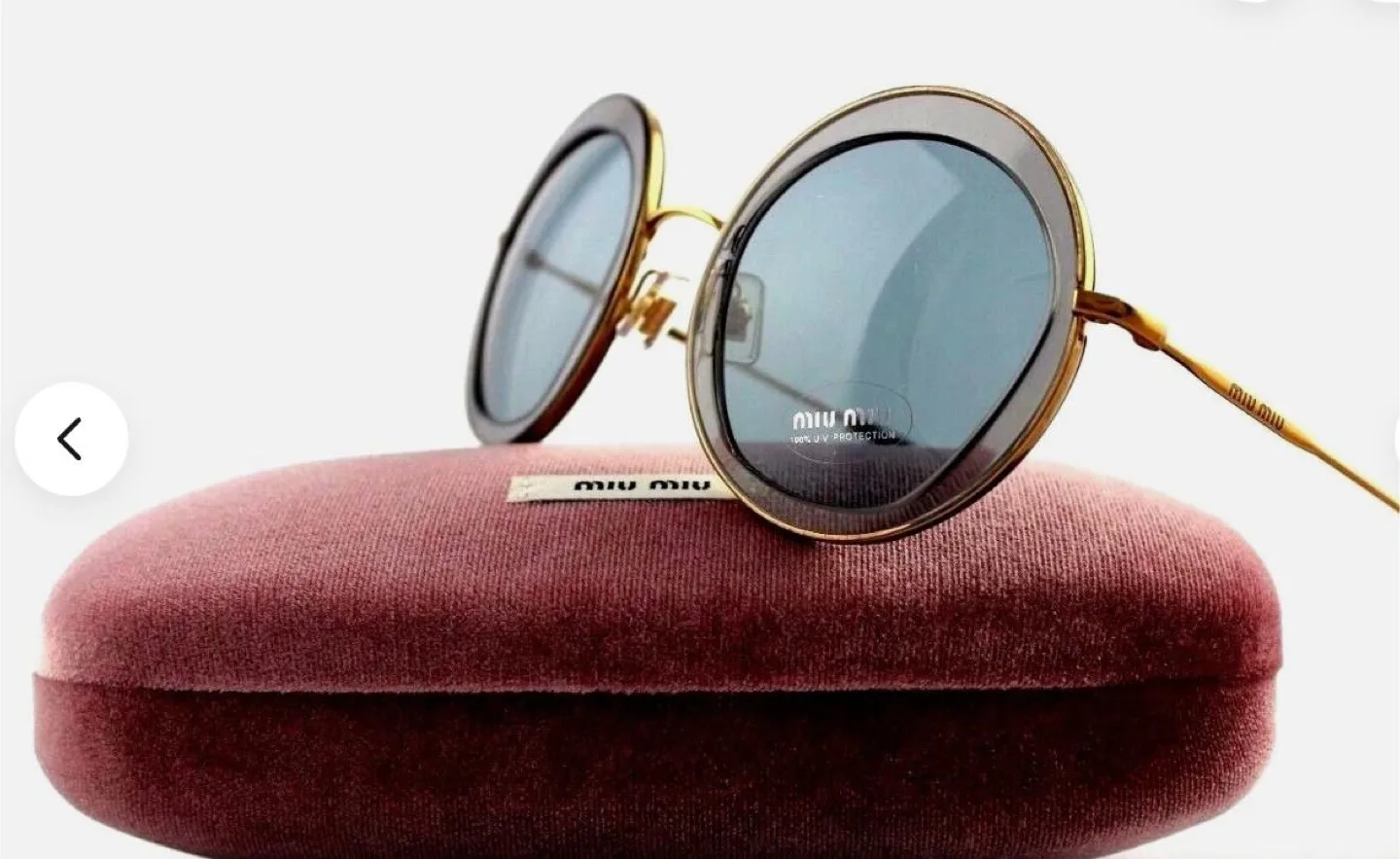 Miu Miu Round Sunglasses with Case image indicator(2)