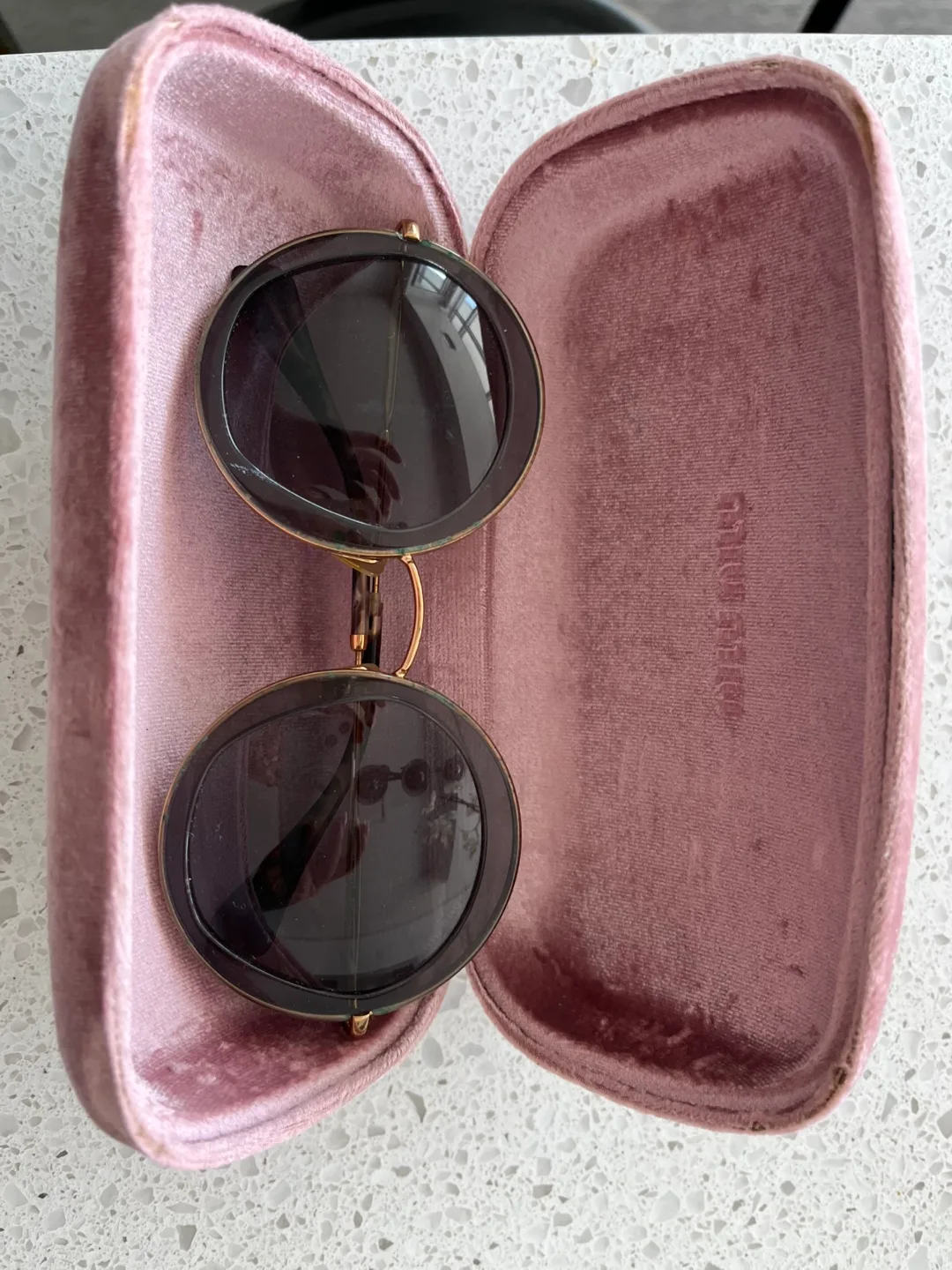 Miu Miu Round Sunglasses with Case image indicator(8)