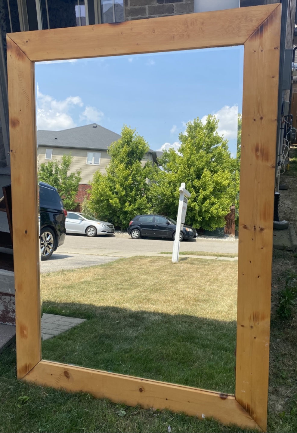 Large Custom made Wooden Framed Mirror - photo 2