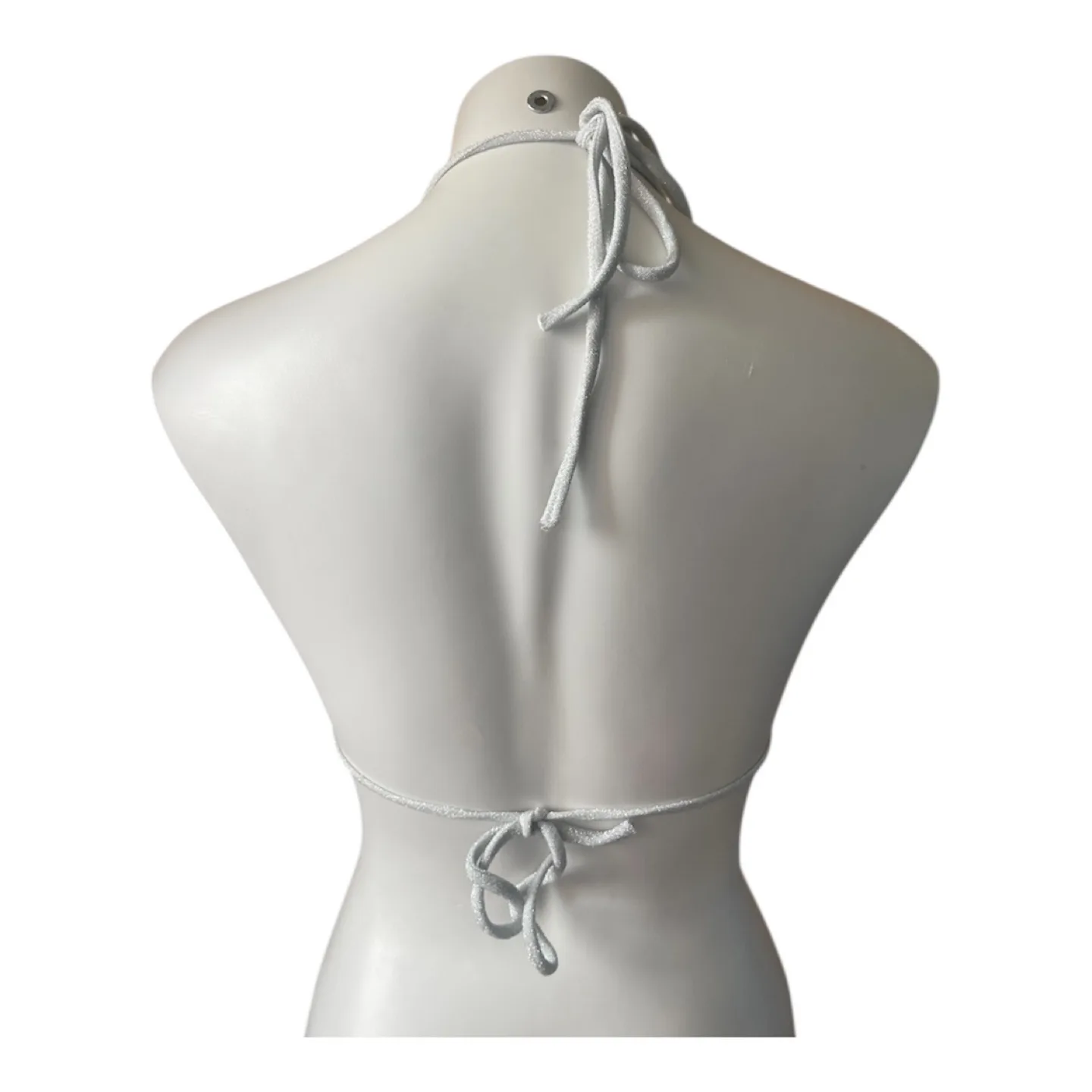 NWT Vintage 2000s Y2K Silver Glitter Bikini Top image indicator(7)