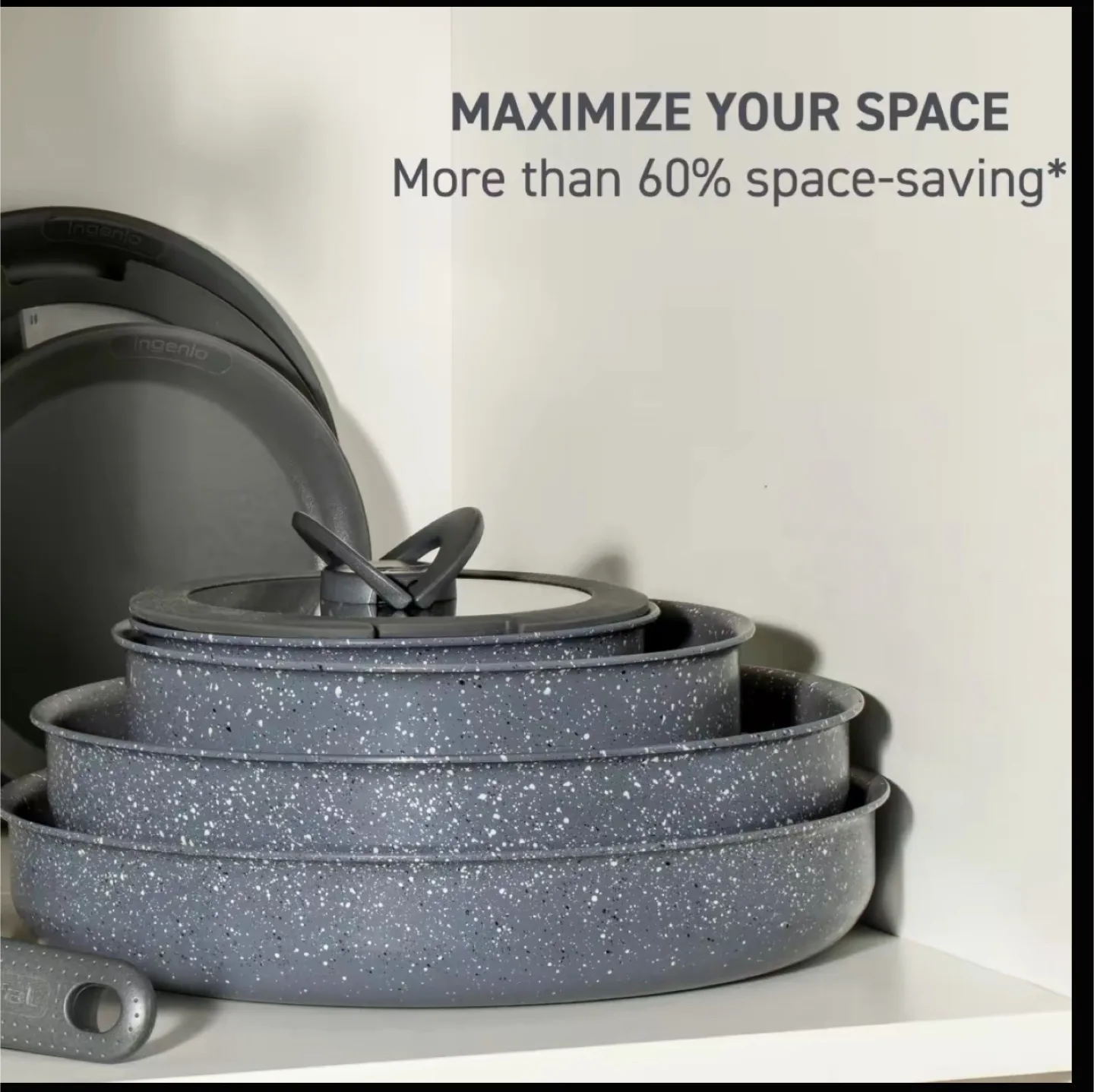 T-fal Ingenio Essentials 11-Piece Cookware Set - Grey Granite image indicator(5)