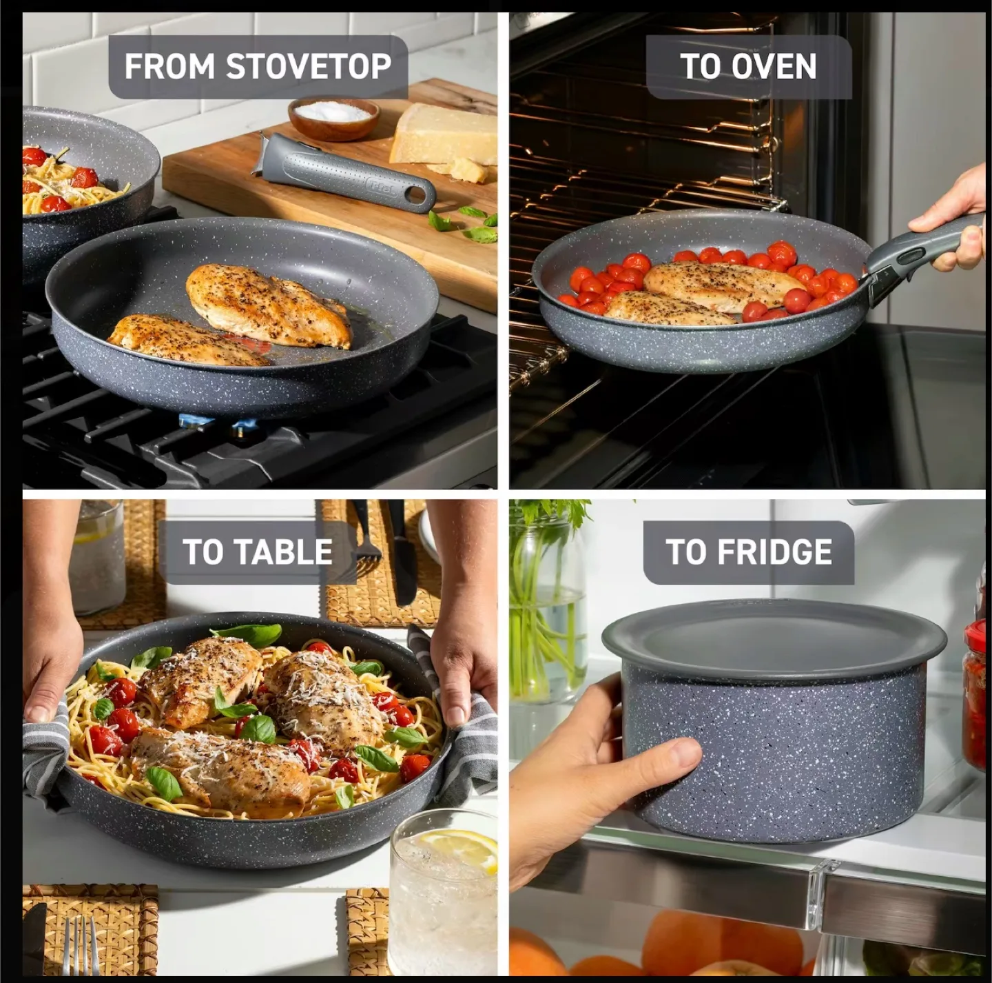 T-fal Ingenio Essentials 11-Piece Cookware Set - Grey Granite image indicator(7)