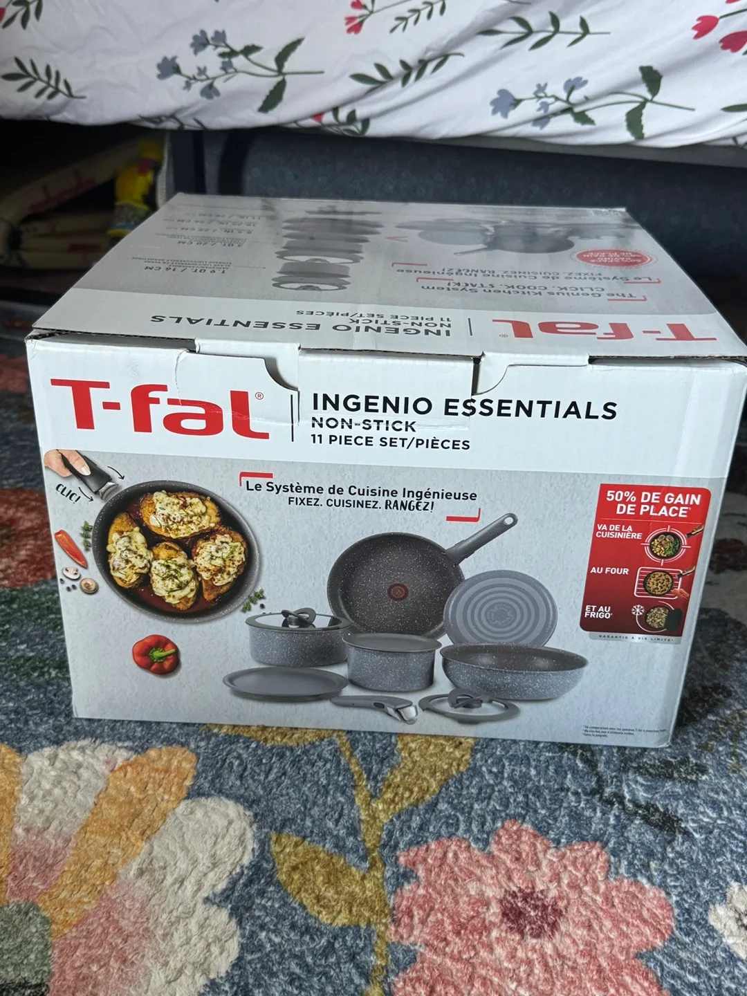 T-fal Ingenio Essentials 11-Piece Cookware Set - Grey Granite image indicator(9)