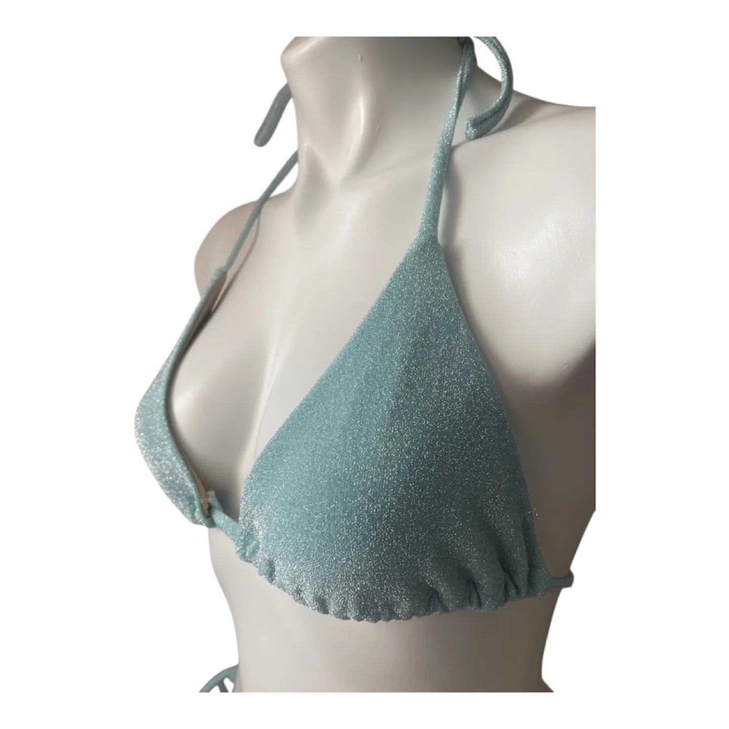 NWT Vintage 2000s Y2K String Bikini Set Sparkly Blue image indicator(10)