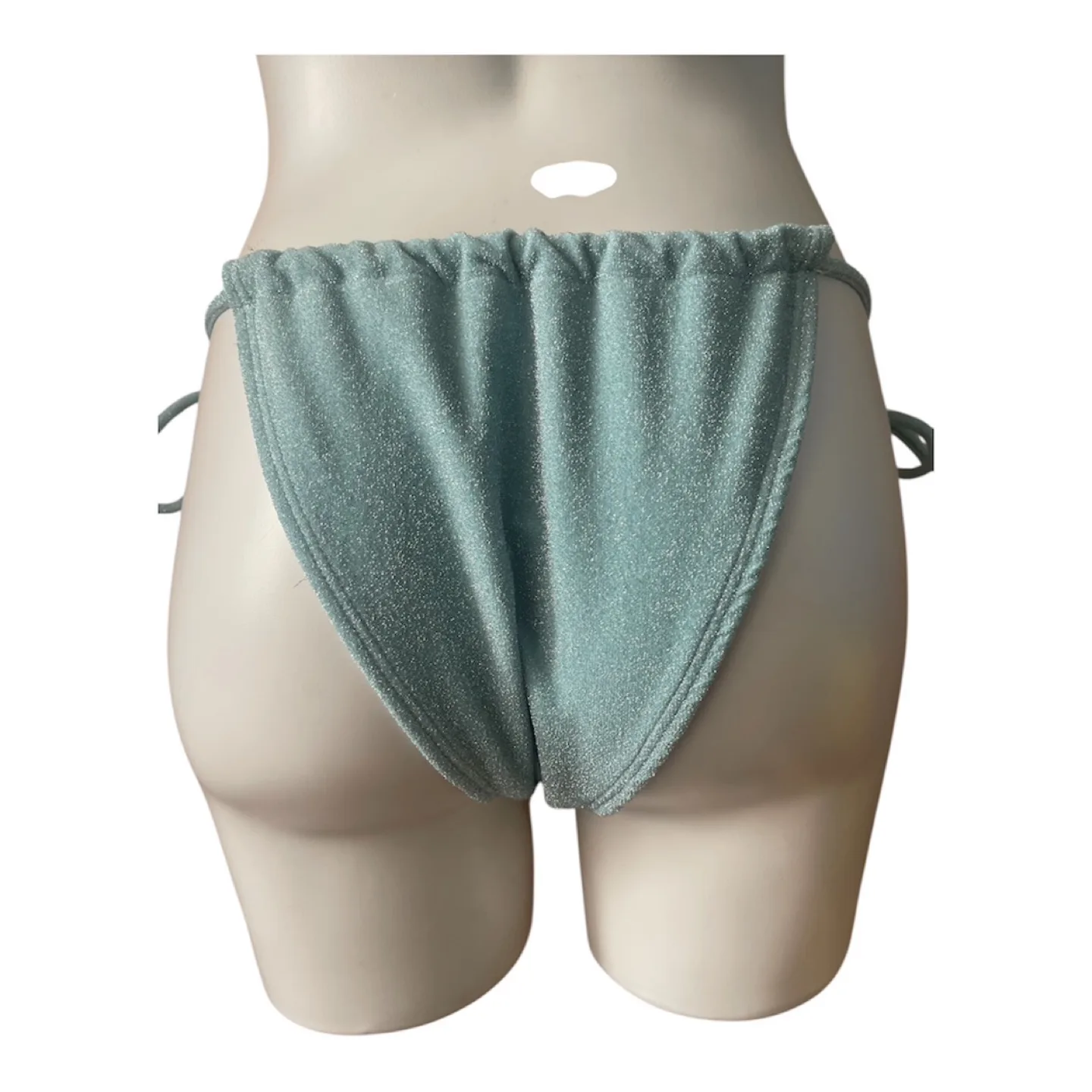 NWT Vintage 2000s Y2K String Bikini Set Sparkly Blue image indicator(9)