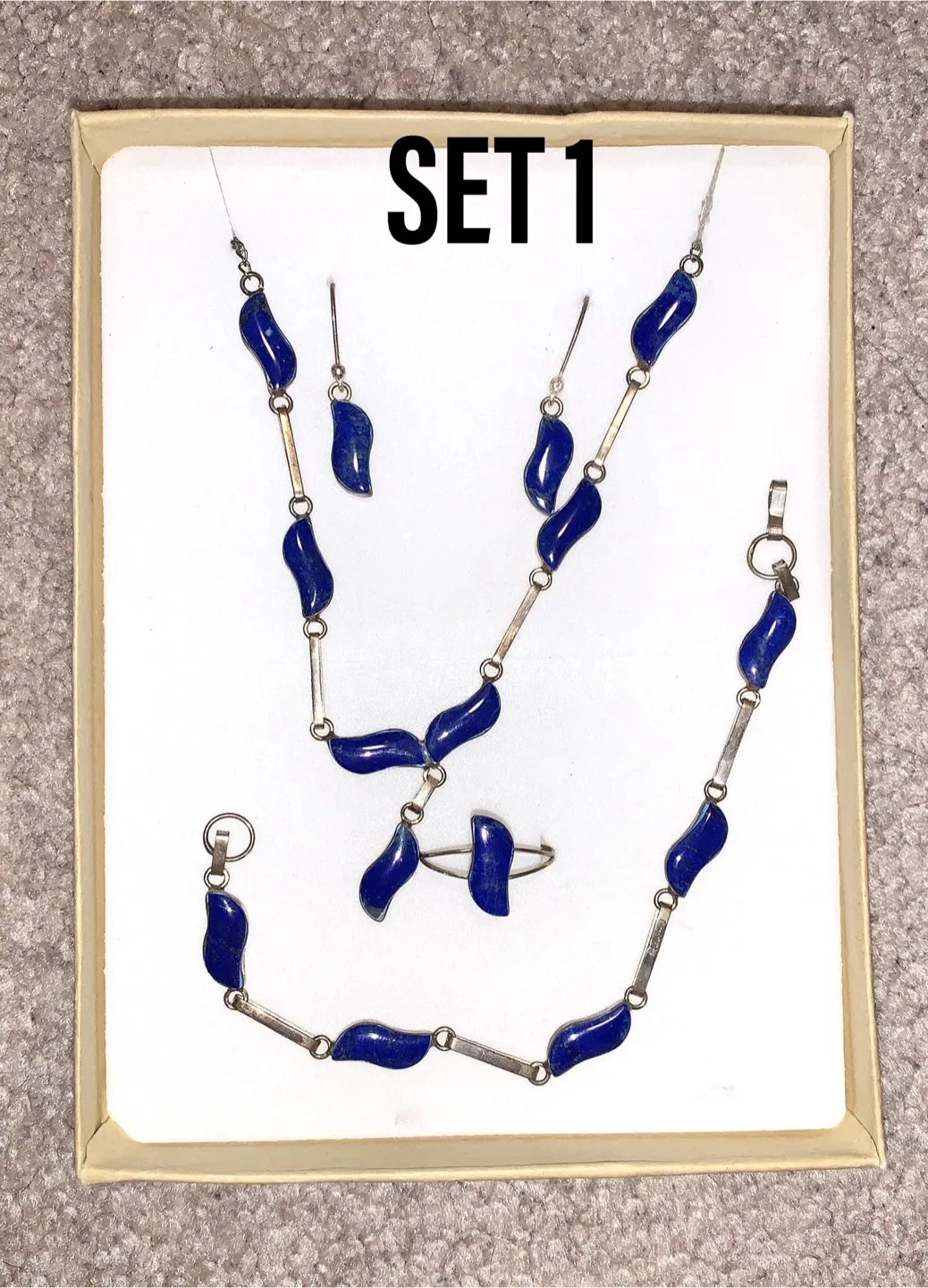 Lapis Lazuli Jewellery Set (Ring Size 7-8) thumbnail