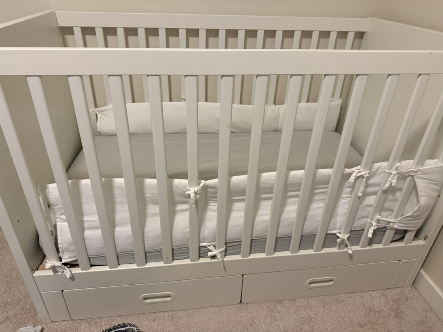 Ikea Sundvik White Crib with Mattress - photo 2