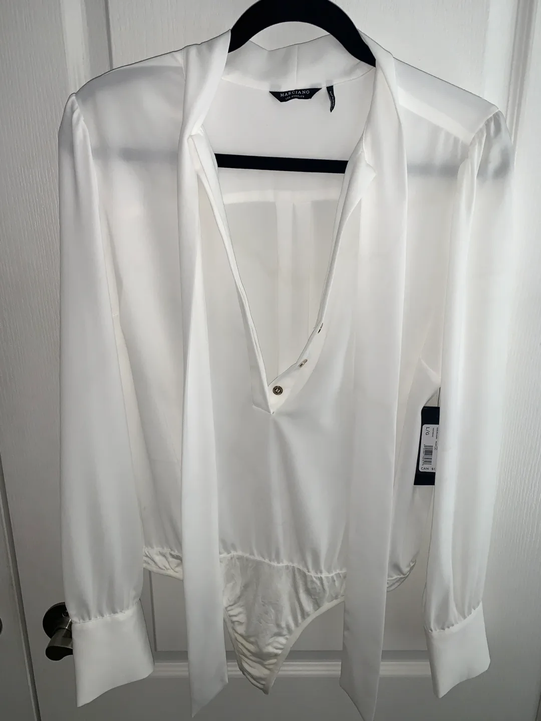 Marciano L White Long Sleeve Bodysuit thumbnail