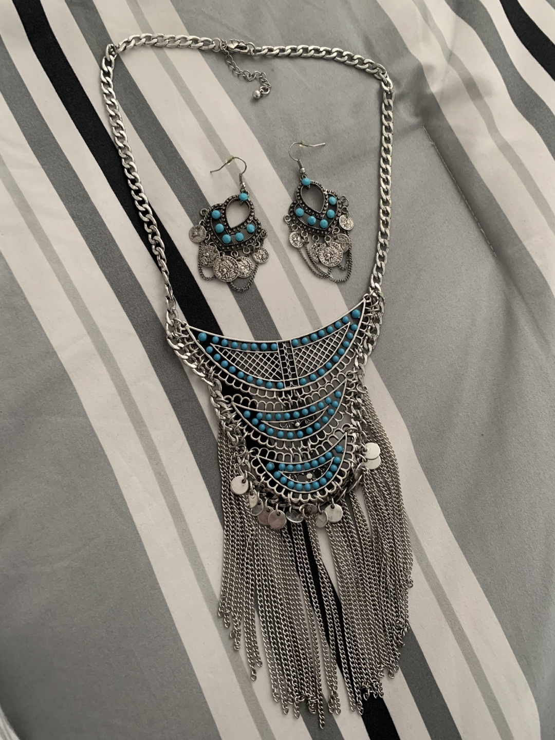 Necklace and Earring Set - Silver & Turquoise, Ardene