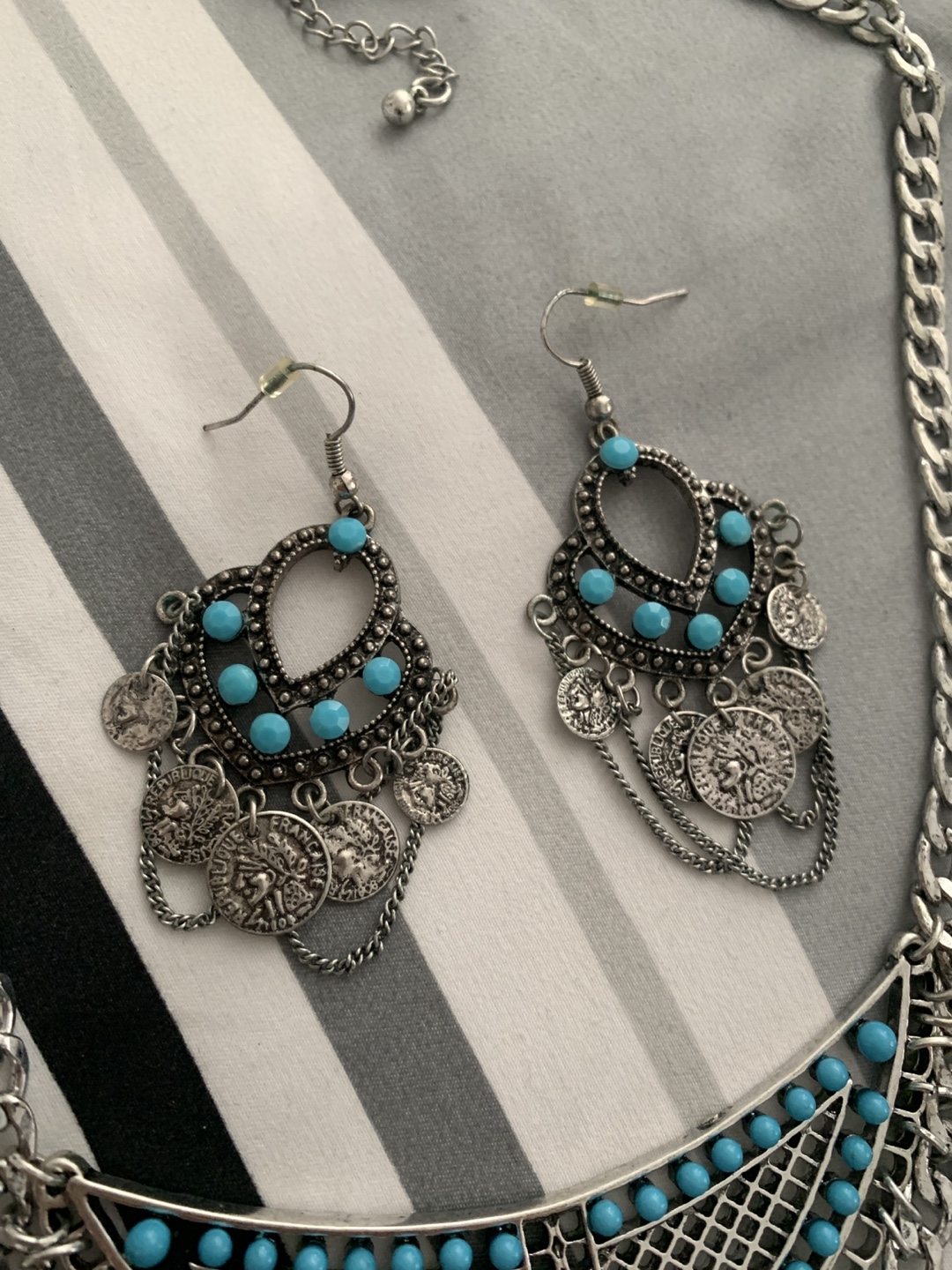 Necklace and Earring Set - Silver & Turquoise, Ardene - photo 3
