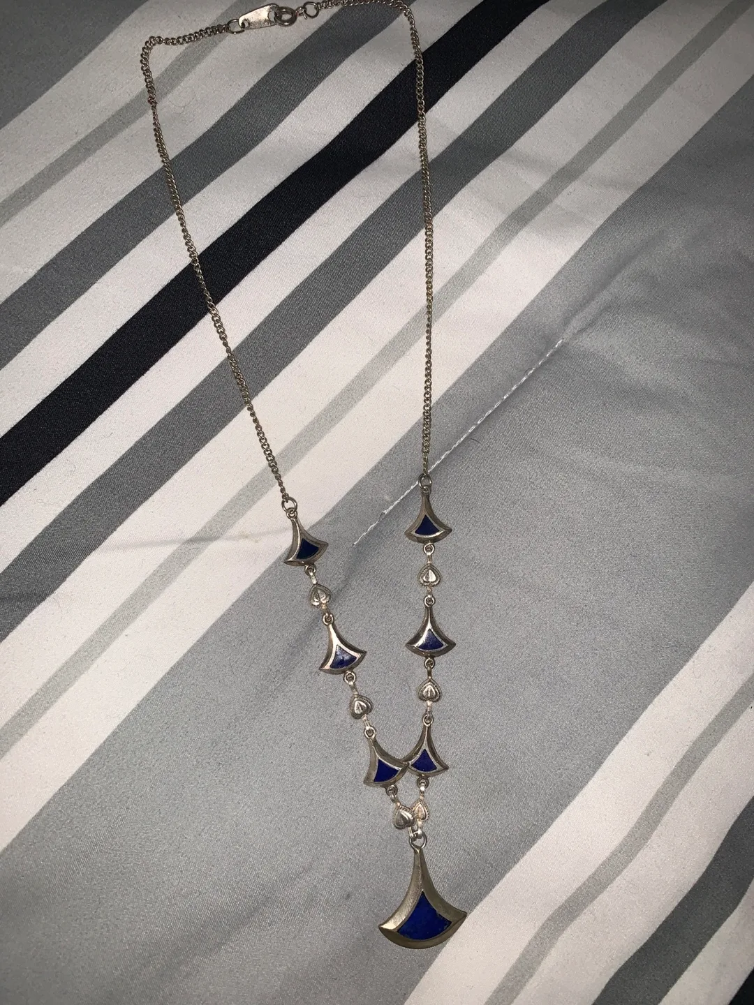 Silver Necklace with Blue Accents thumbnail