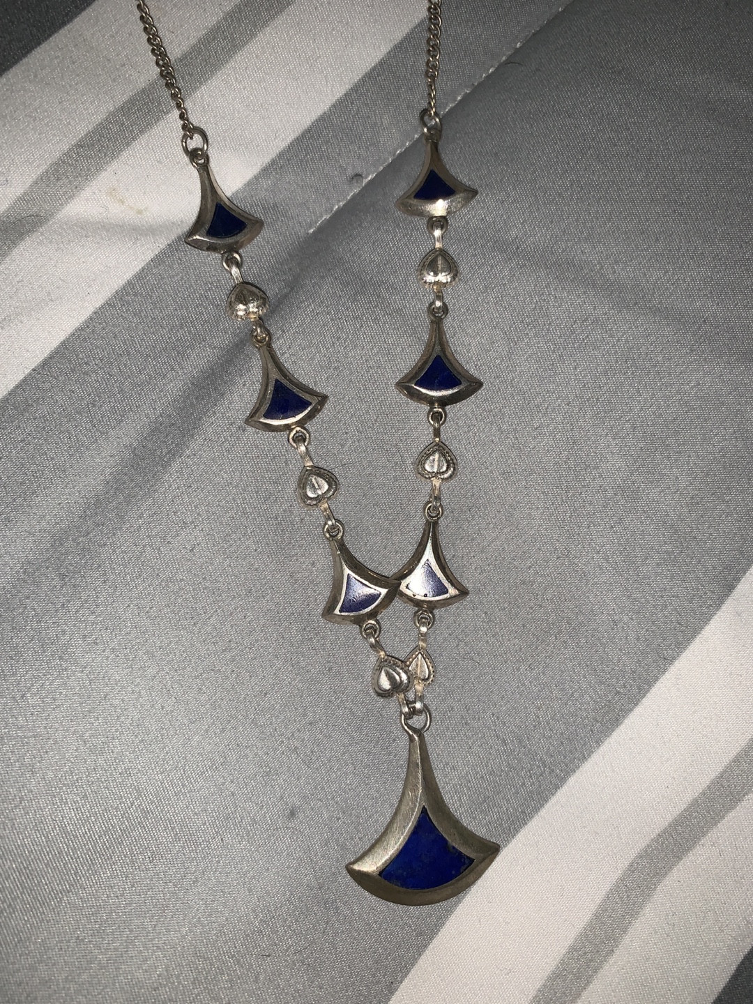 Silver Necklace with Blue Accents - photo 2