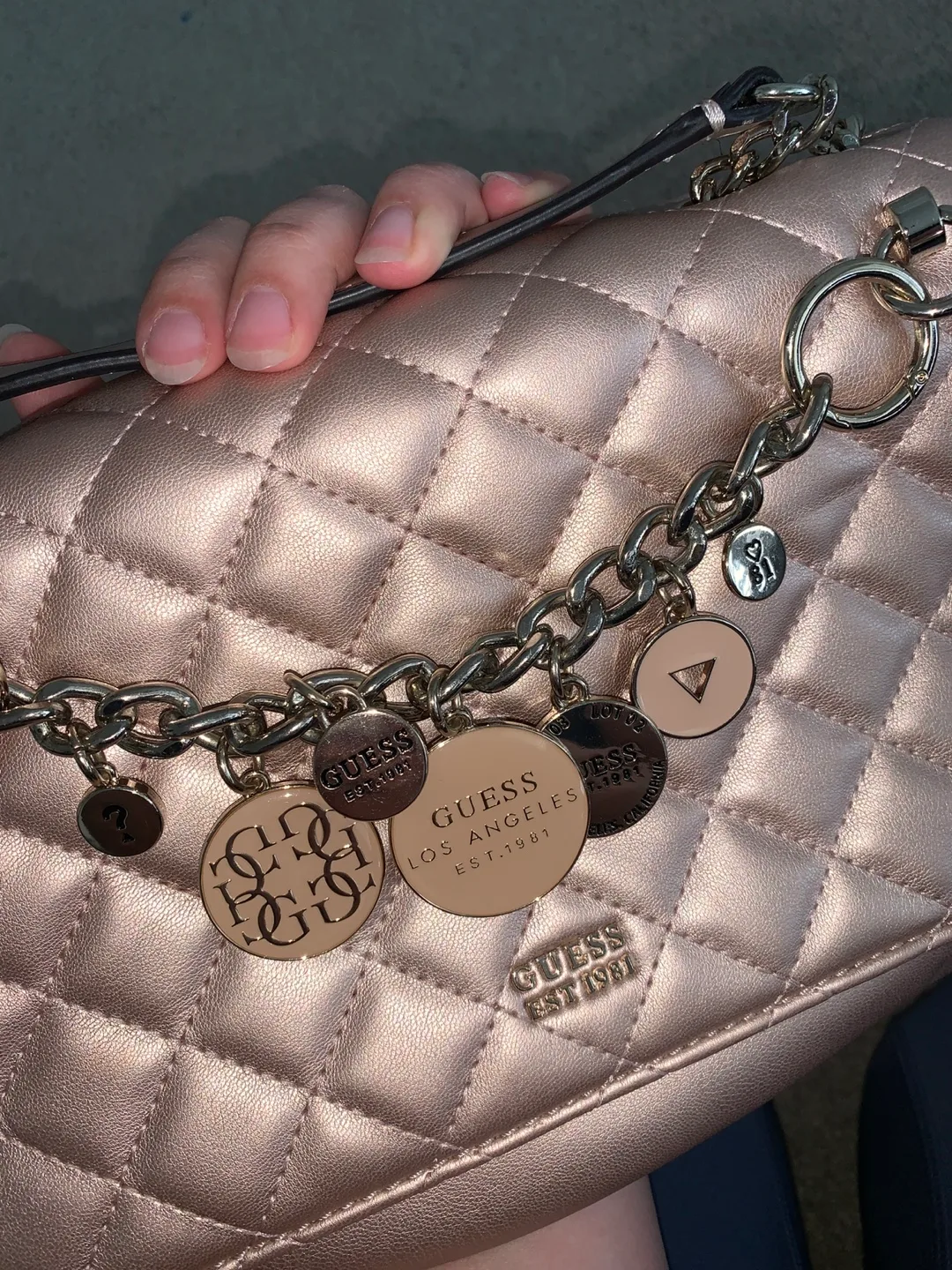 Guess Quilted Purse with Chain image indicator(5)