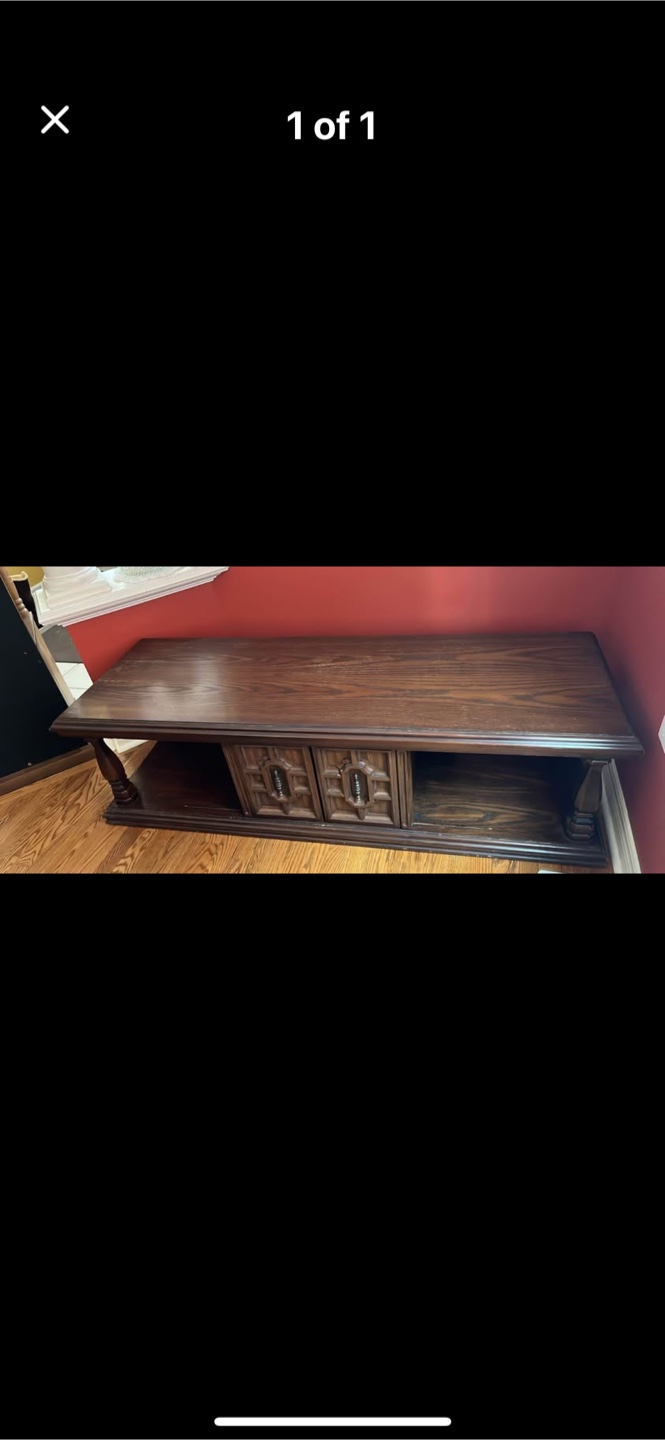 Vintage Dark  Wood Coffee Table