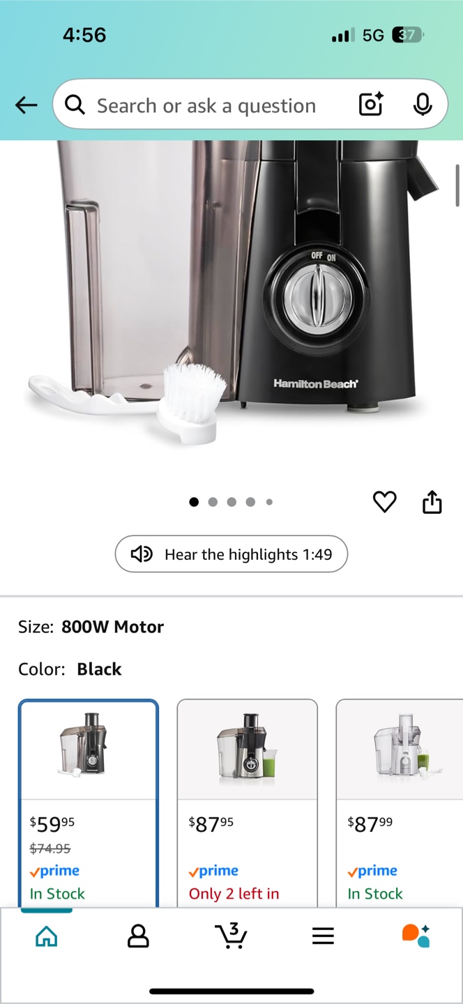 Hamilton Beach Juicer Machine - Black - photo 3