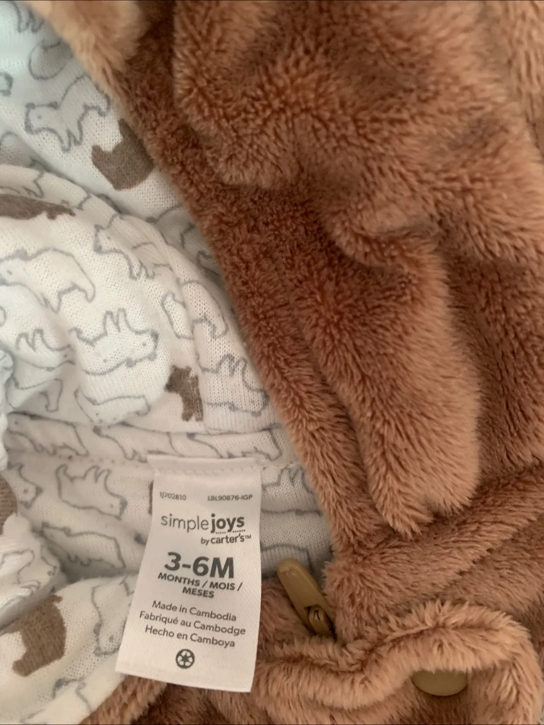 Simple Joys by Carter's 3-6M Bear Onesie image indicator(2)