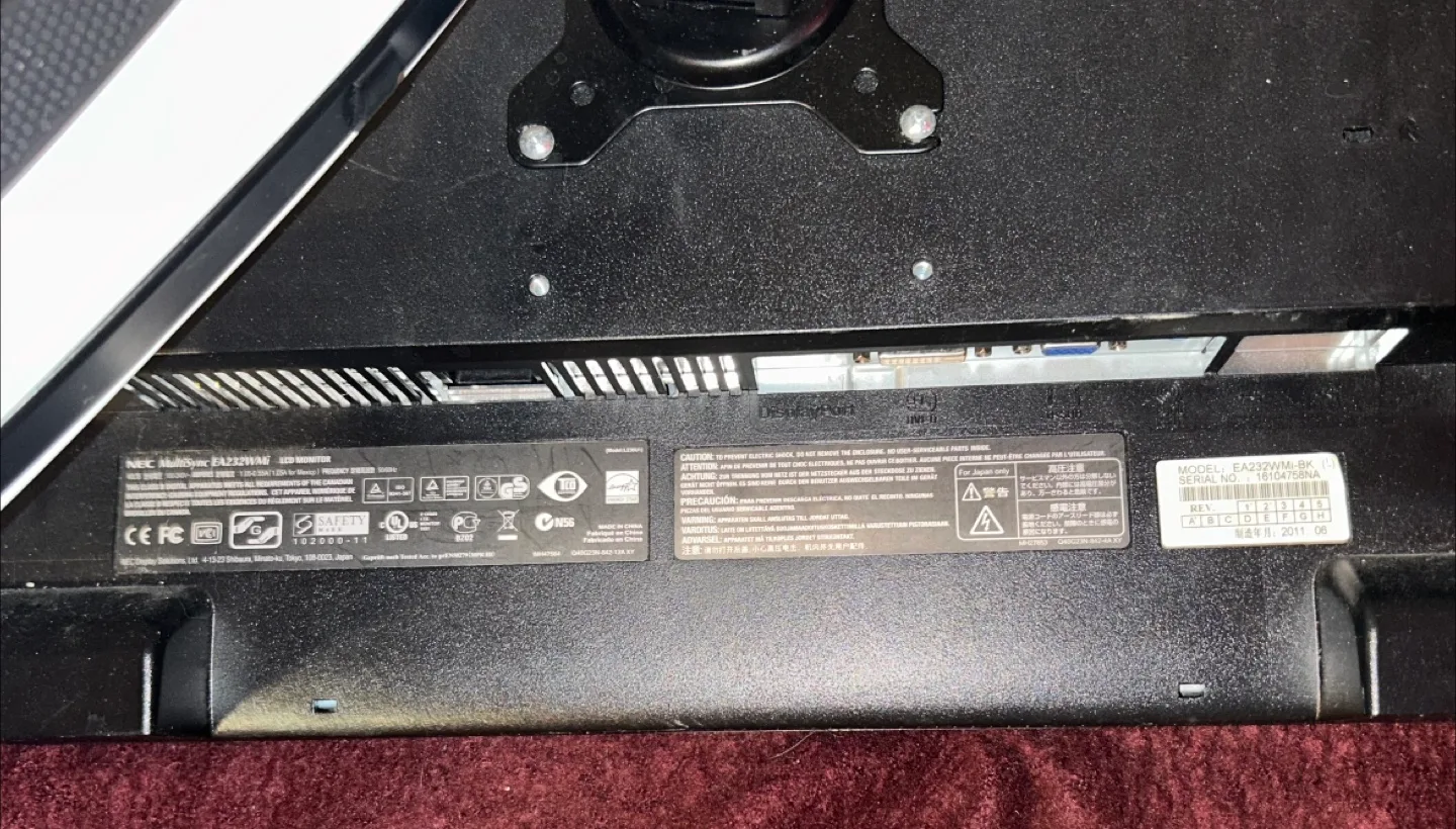 Dual Monitor Screens - NEC MultiSync EA232WMi-BK 23" Monitor image indicator(6)