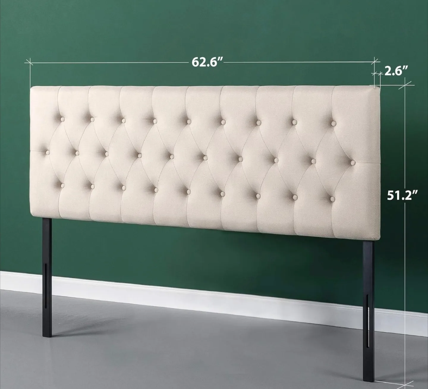 Beige Tufted Headboard - Queen Size thumbnail