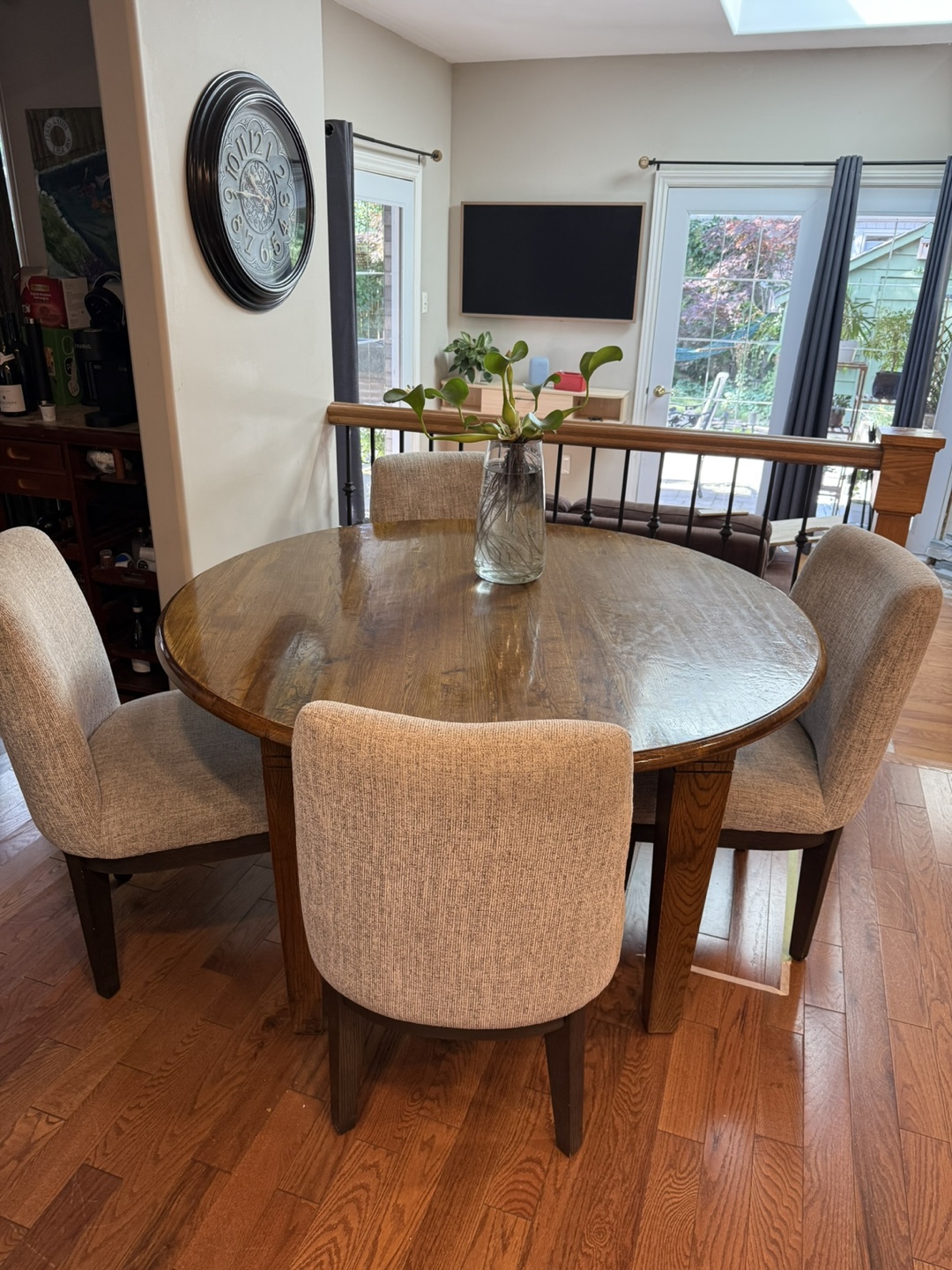 Round Wooden Dining Table with 4 Chairs - photo 2