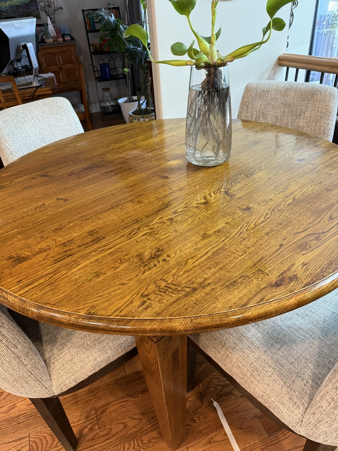 Round Wooden Dining Table with 4 Chairs
