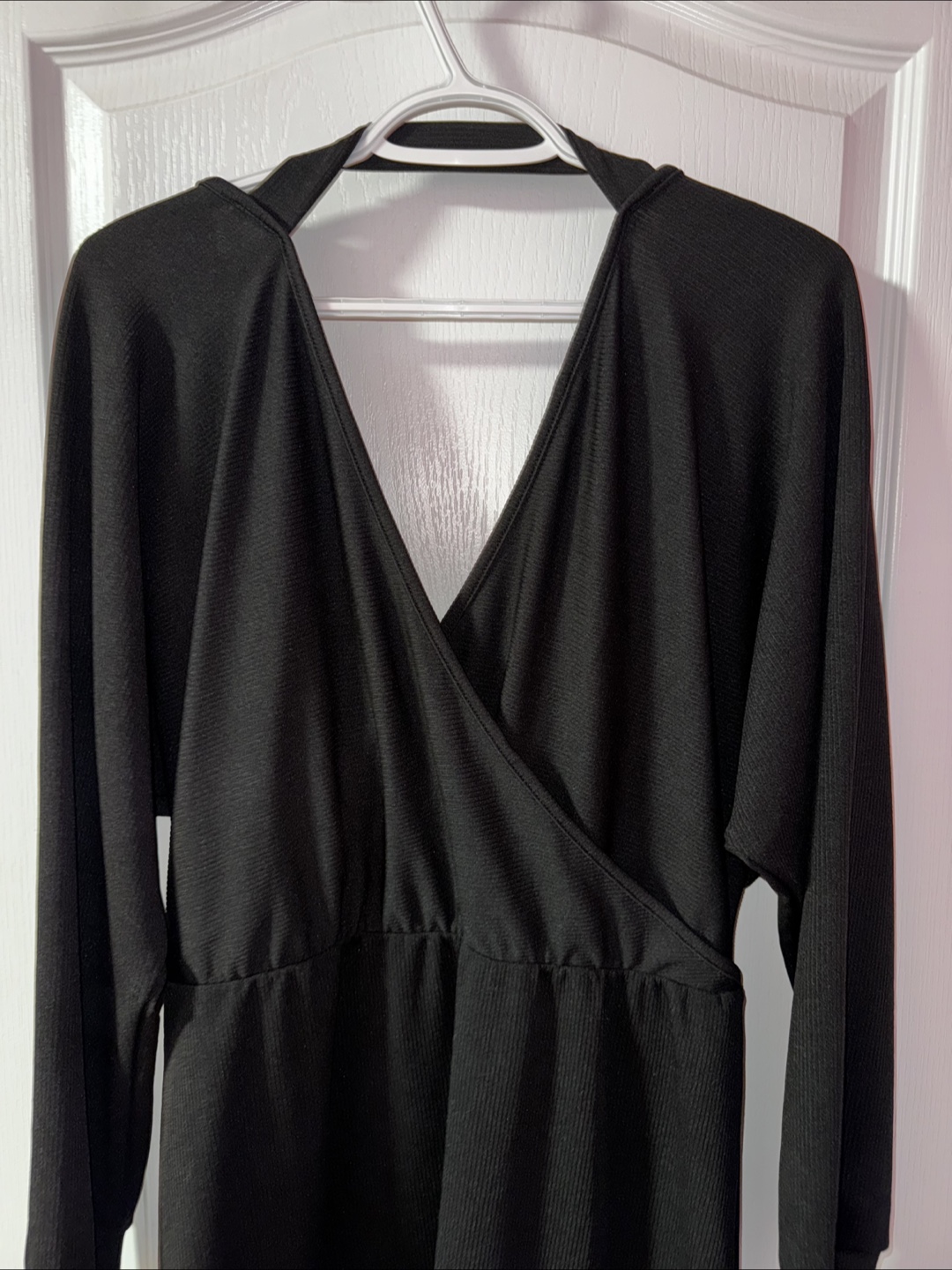 Black Wrap Midi Dress, size L - photo 3