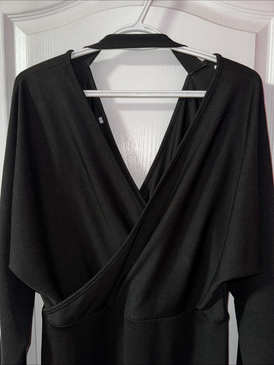 Black Wrap Midi Dress, size L - photo 2