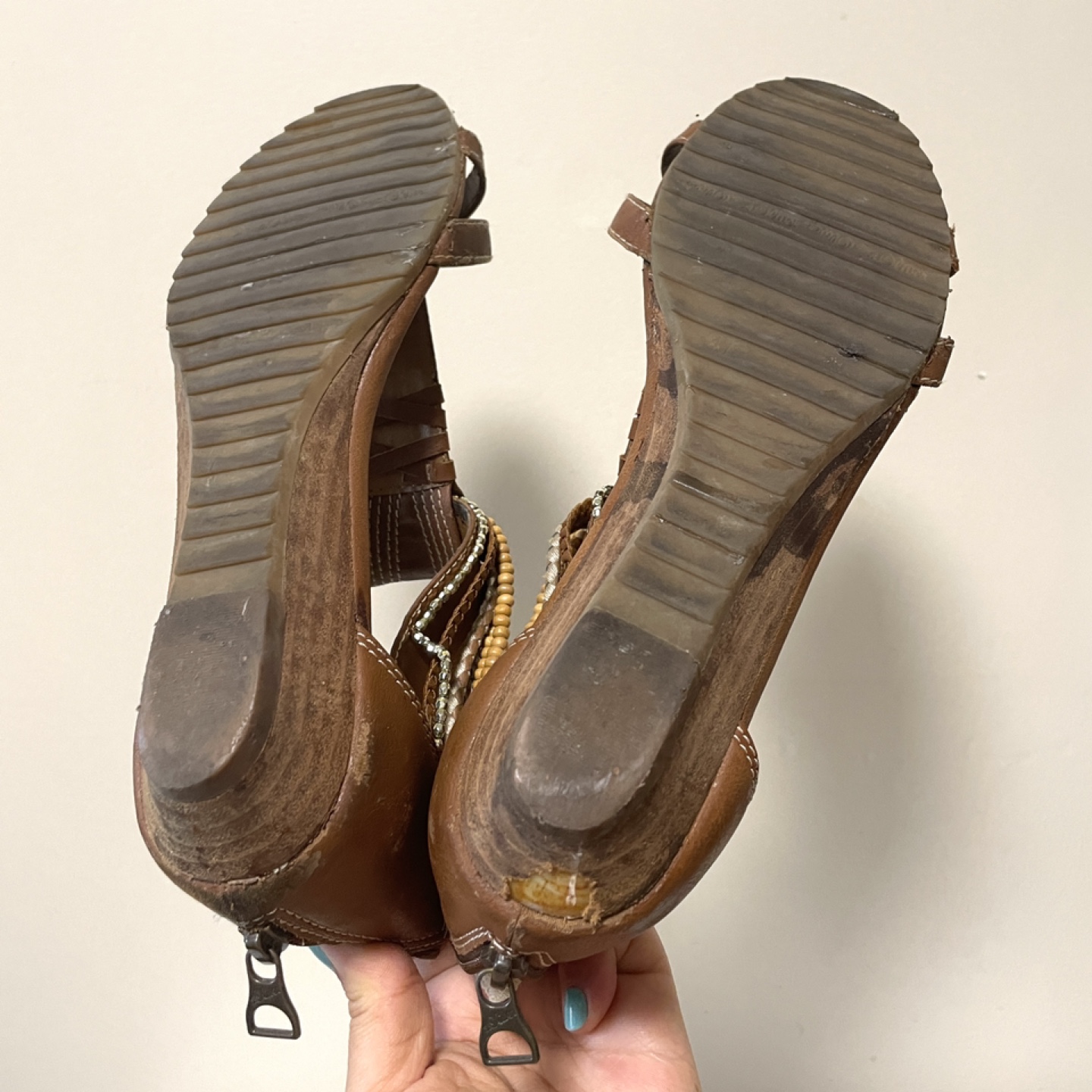 Beaded Wedge Sandals Sz 10 🧡 - photo 3