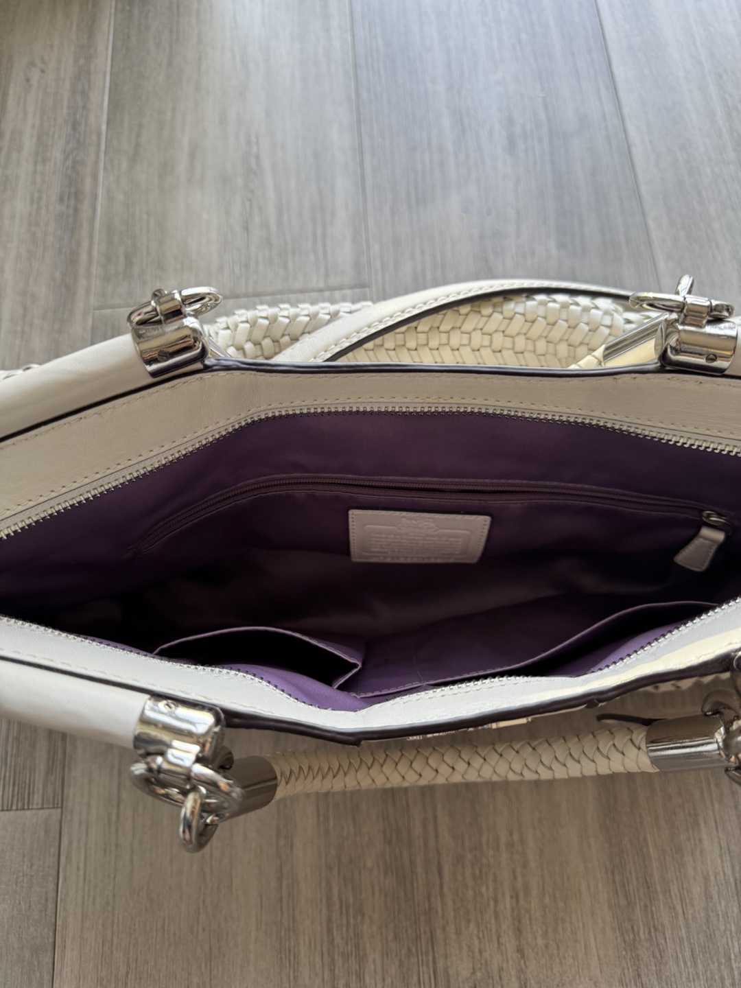 Coach White Leather Handbag - Style 19646 - photo 3