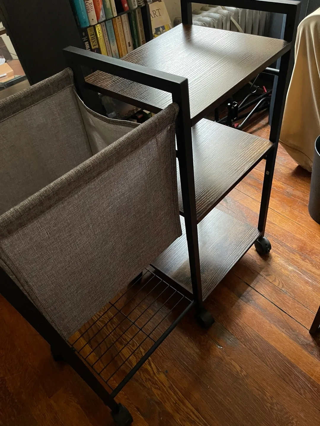 Rolling Organizer Cart with a fabric basket image indicator(2)