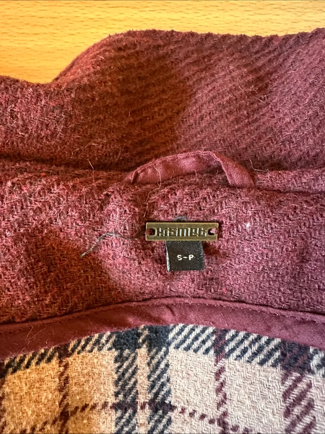 Burgundy Wool Duffle Coat - Size S image indicator(3)