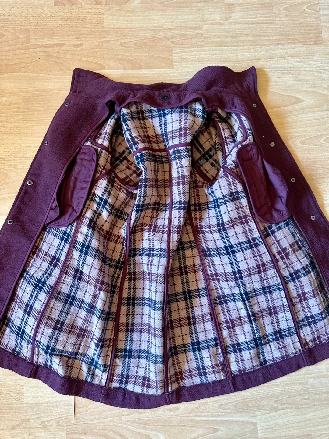 Burgundy Wool Duffle Coat - Size S image indicator(4)