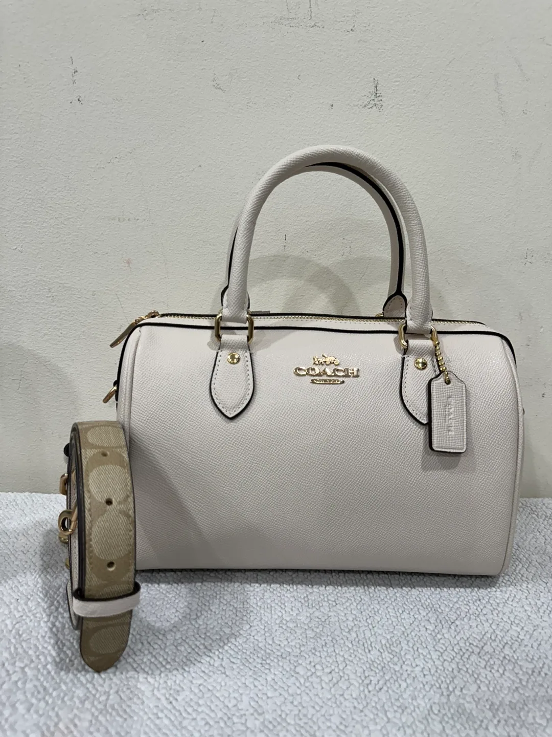Brand New Coach White Leather Satchel thumbnail