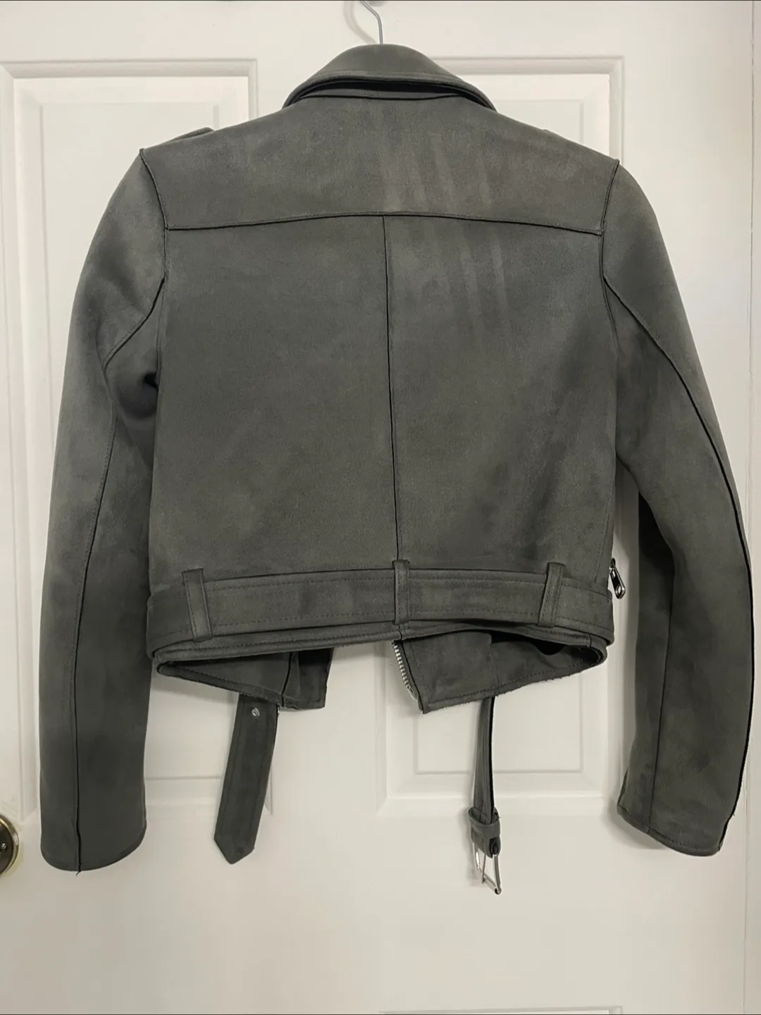 Zara XS Gray Biker Jacket image indicator(2)