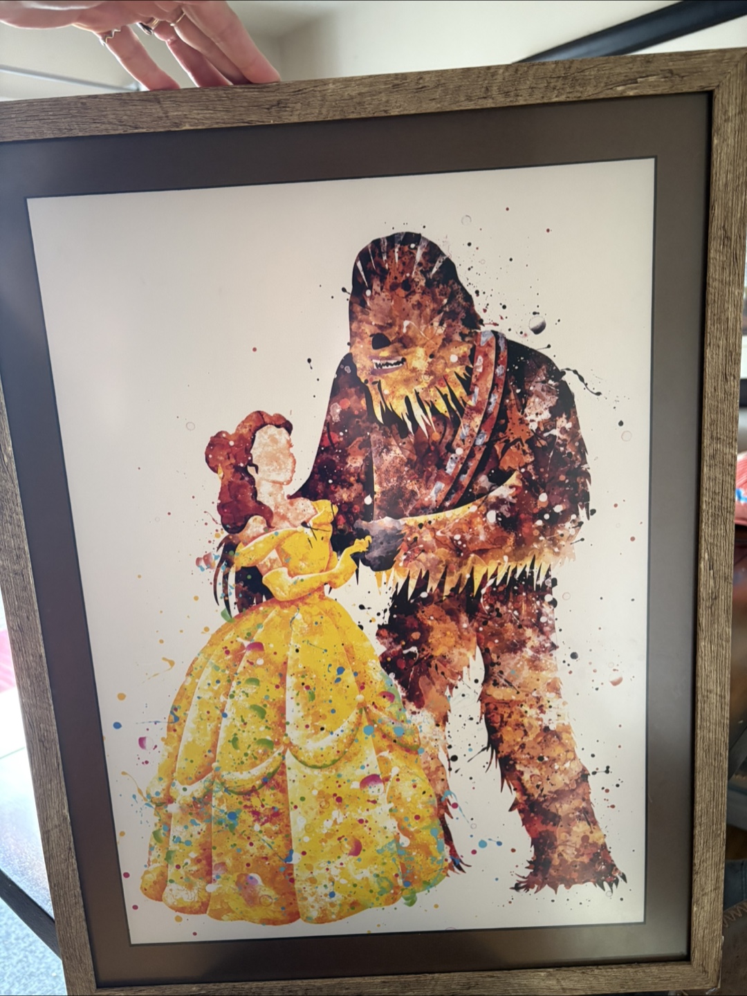 Framed Beauty & the Beast Chewbacca Art