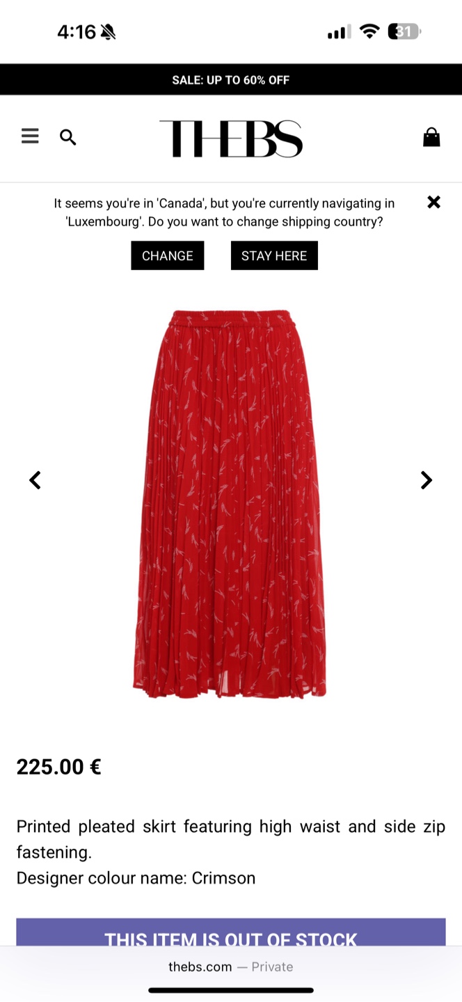 Michael Kors Pleated Skirt - Red, XS - photo 3