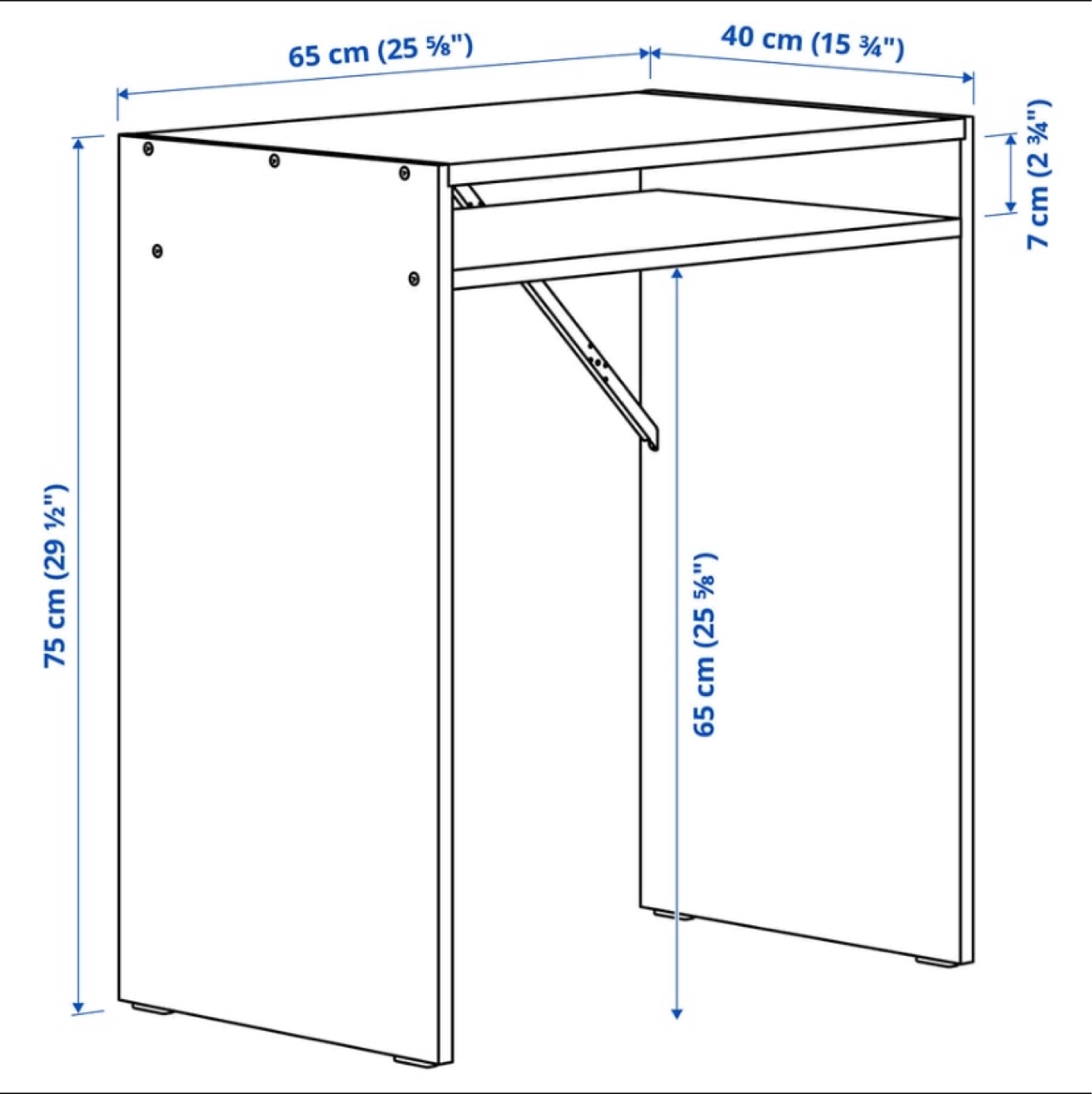 IKEA Torald Desk - White, 65x40 cm - photo 3