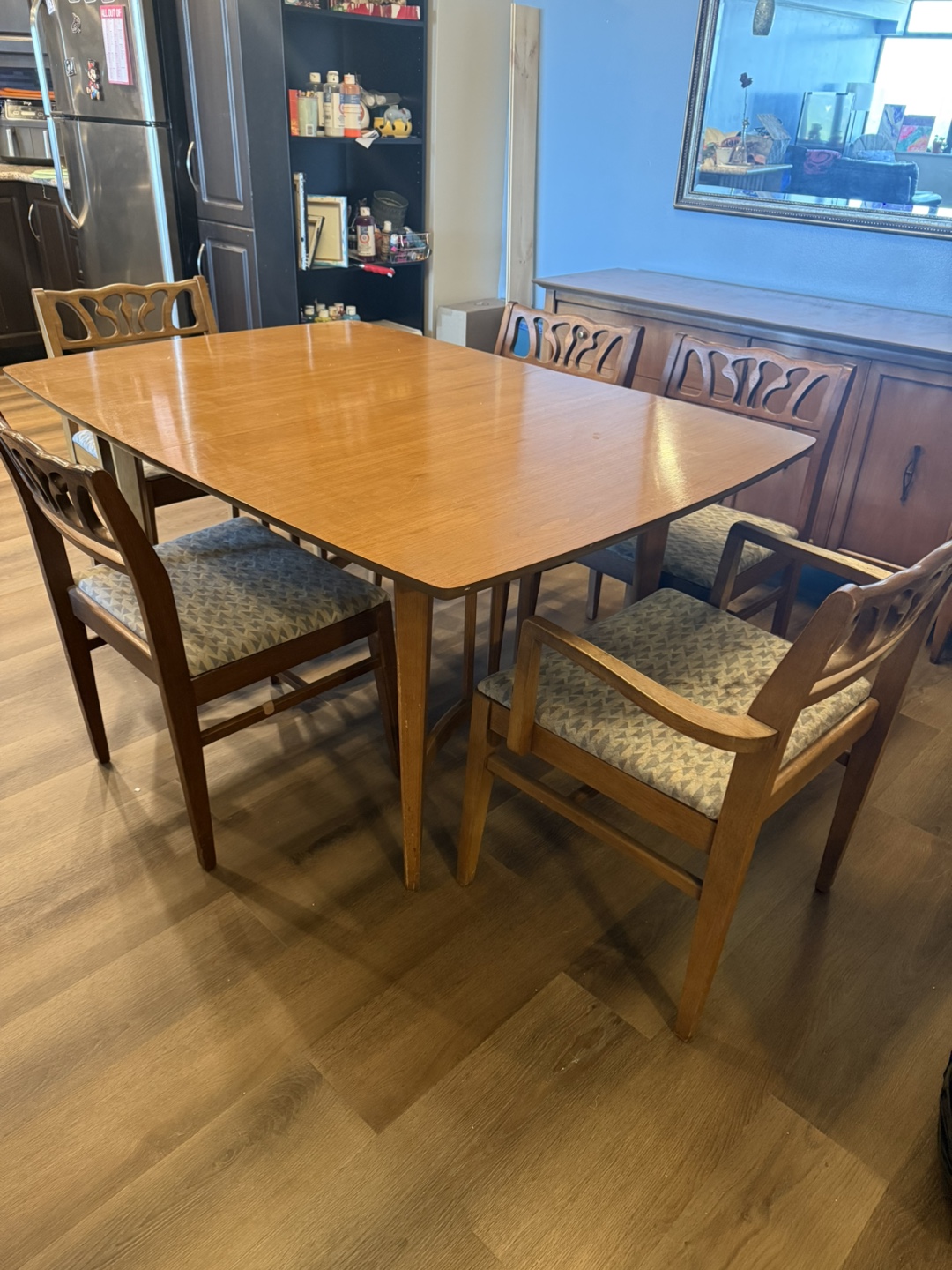 Wood Dining Table with 4 Chairs