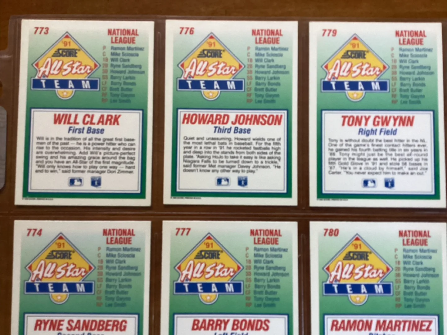 9. 1992 SCORE MLB Cards 773,774,775,776,777,778,779,780 & 782 image indicator(6)