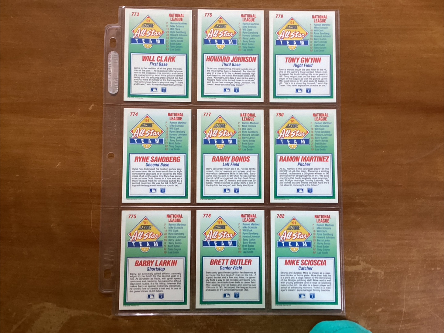 9. 1992 SCORE MLB Cards 773,774,775,776,777,778,779,780 & 782 - photo 5