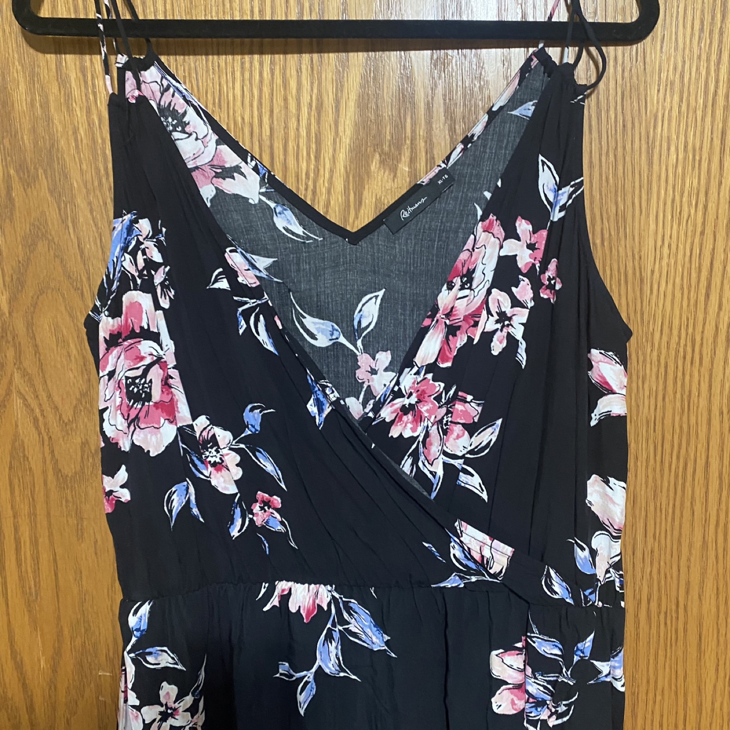 Floral double strap faux wrap bottom v-neck type dress - photo 3
