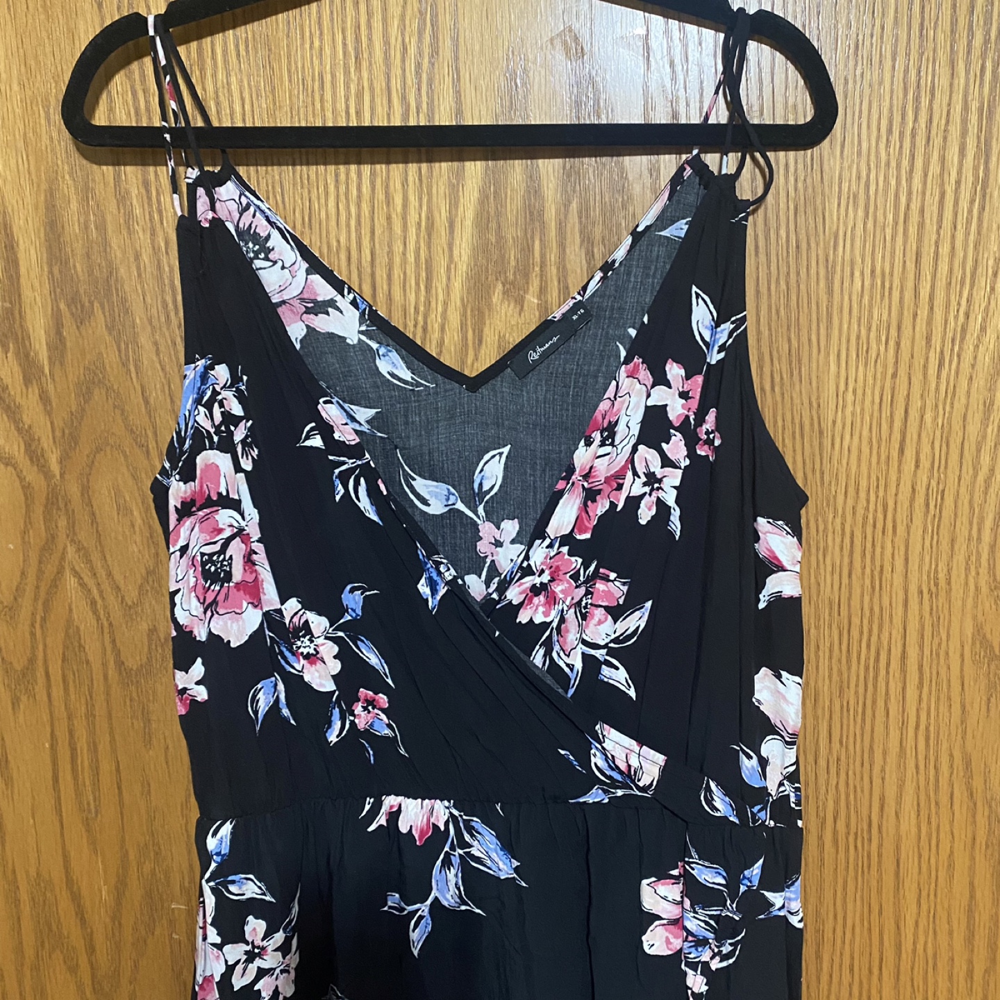 Floral double strap faux wrap bottom v-neck type dress - photo 4