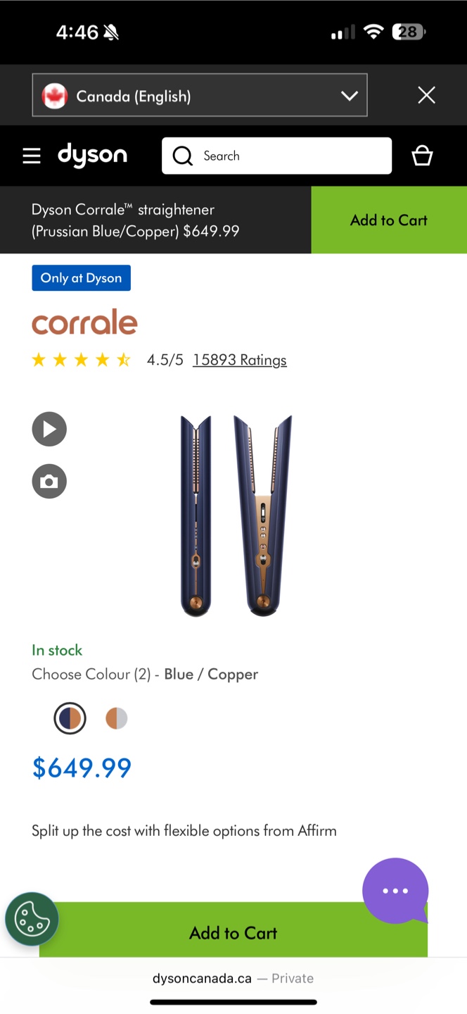 Dyson Corrale Hair Straightener - Prussian Blue - photo 2