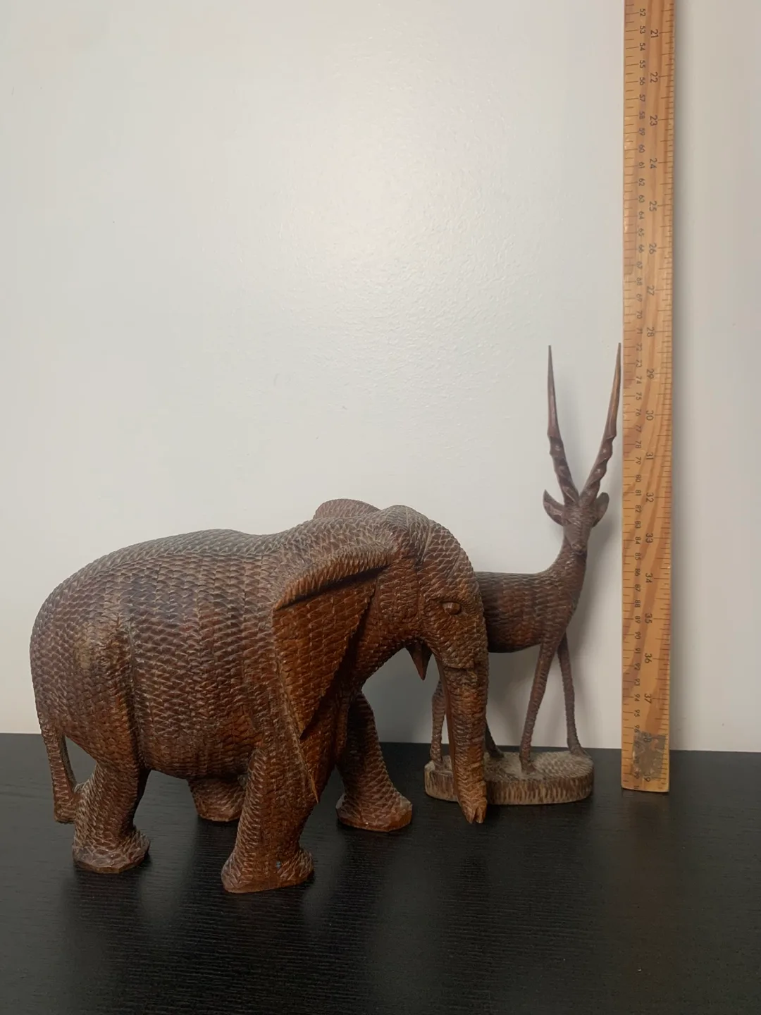 Wooden Elephant and Antelope Figurines image indicator(2)