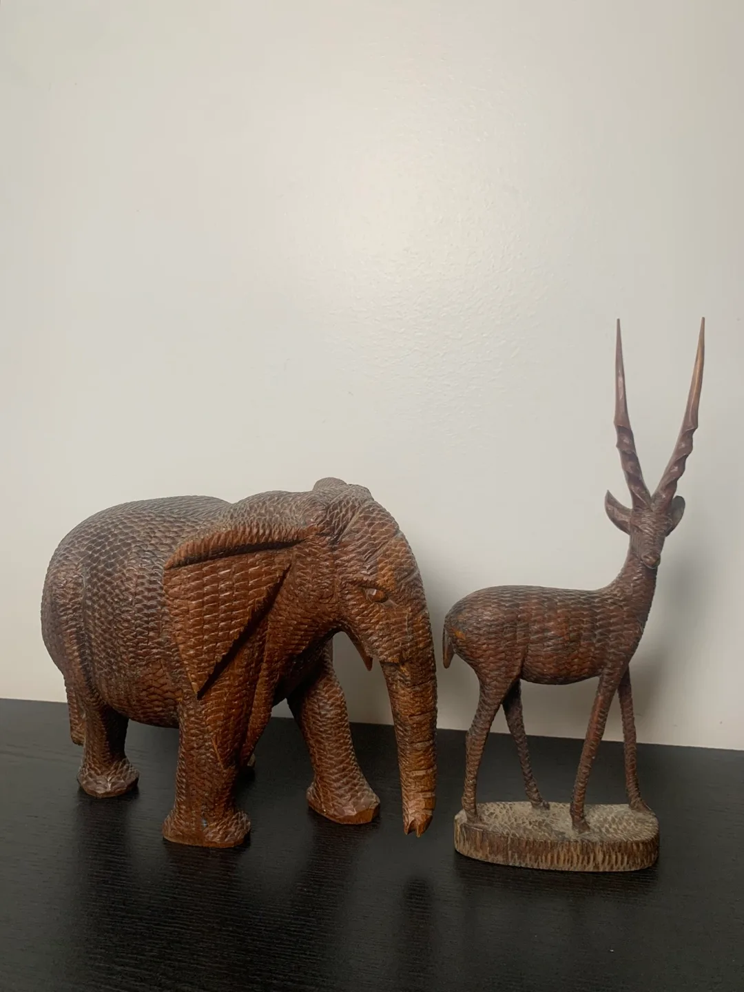 Wooden Elephant and Antelope Figurines image indicator(5)