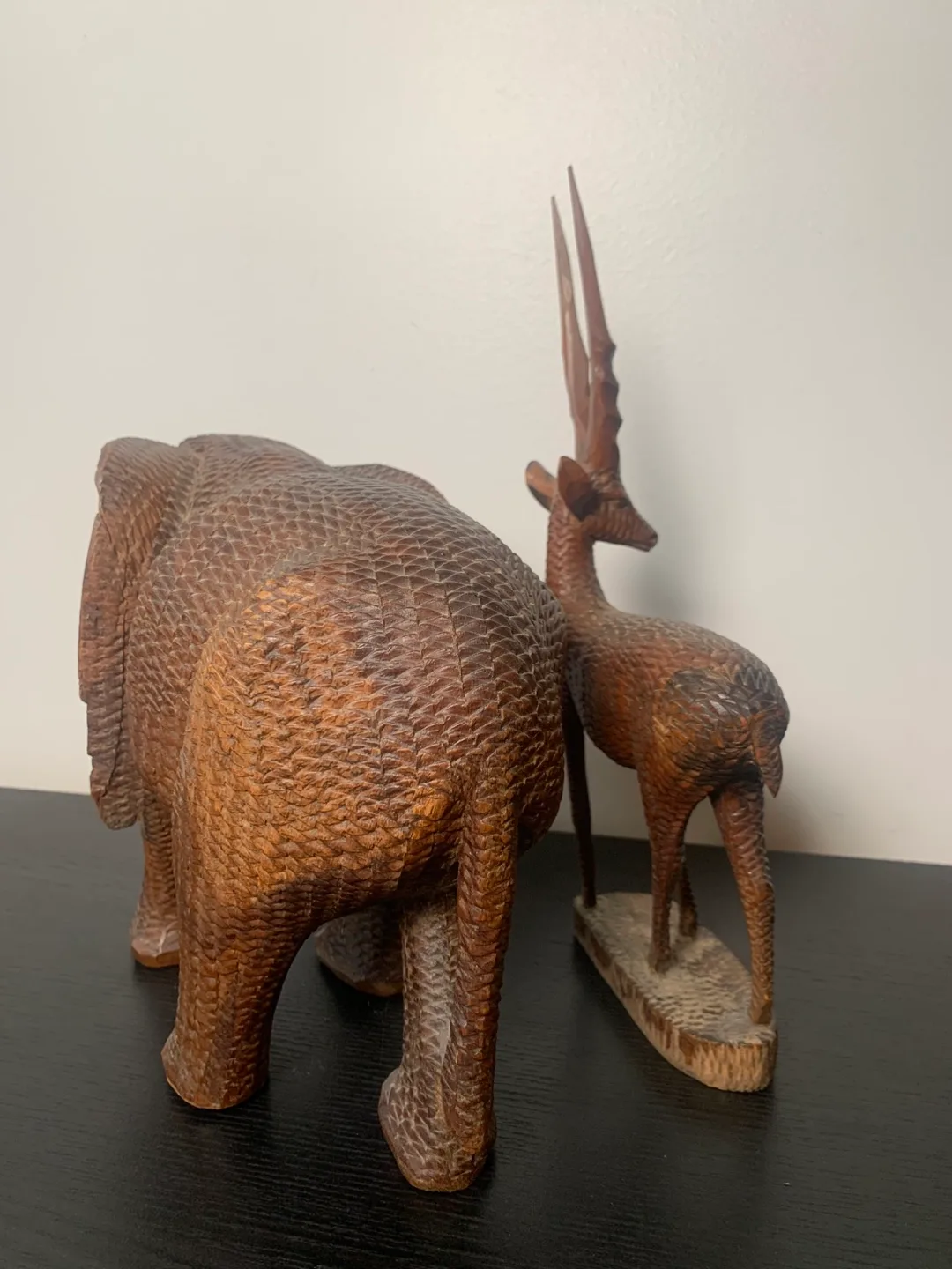 Wooden Elephant and Antelope Figurines image indicator(6)
